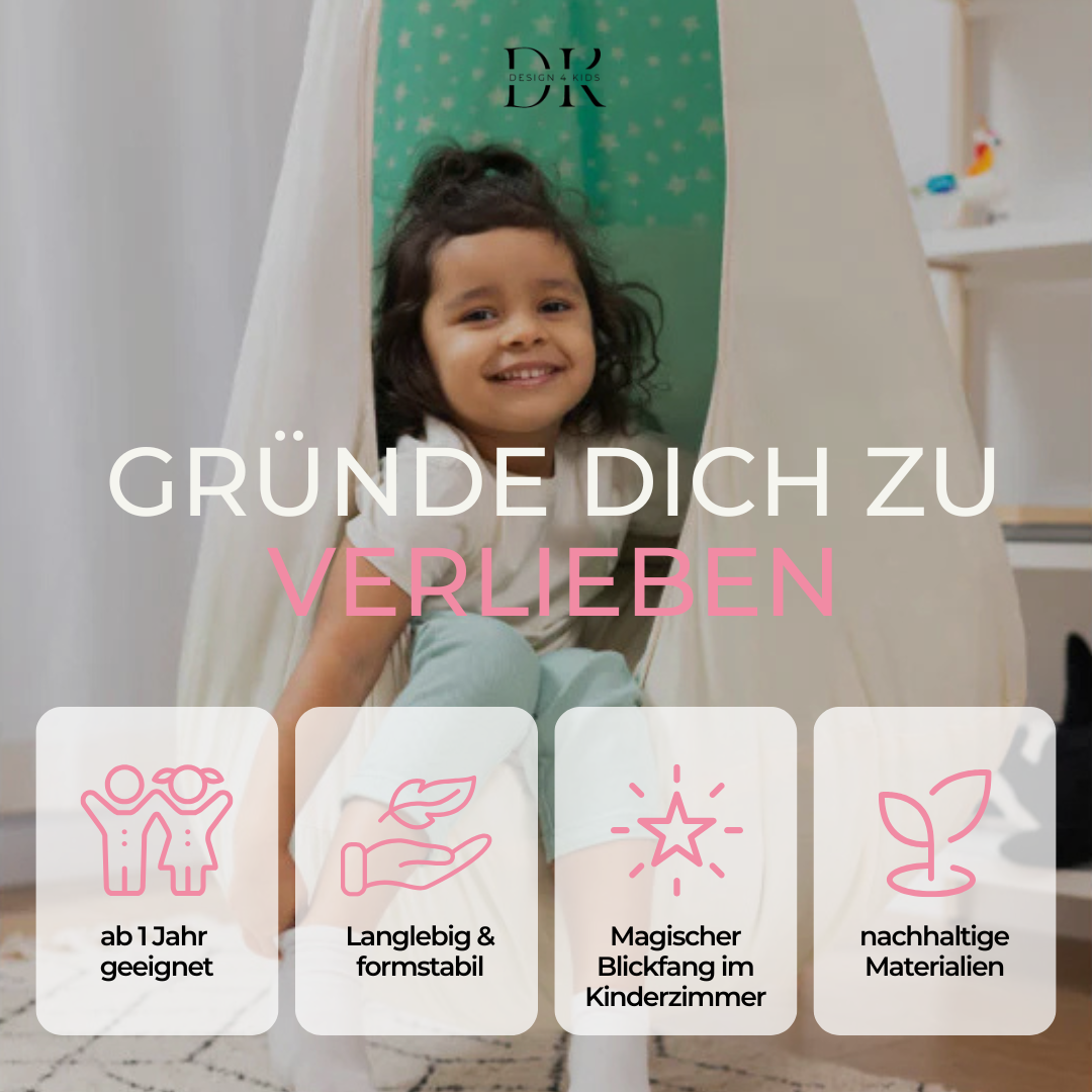 Design4Kids Hängesessel Cocoon Starry Dreams - beige