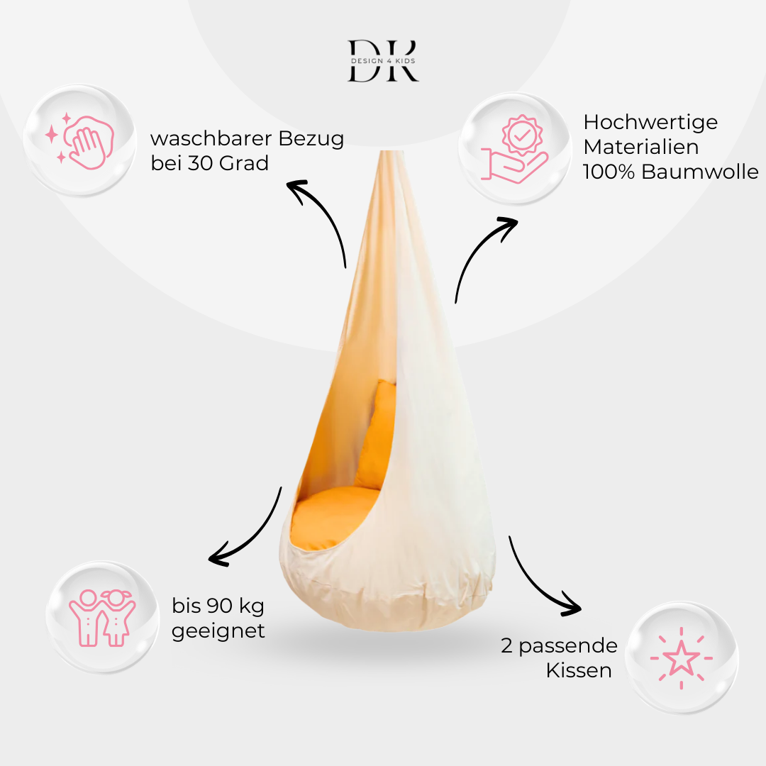 Design4Kids Hängesessel Cocoon Sunny Sparkle - beige