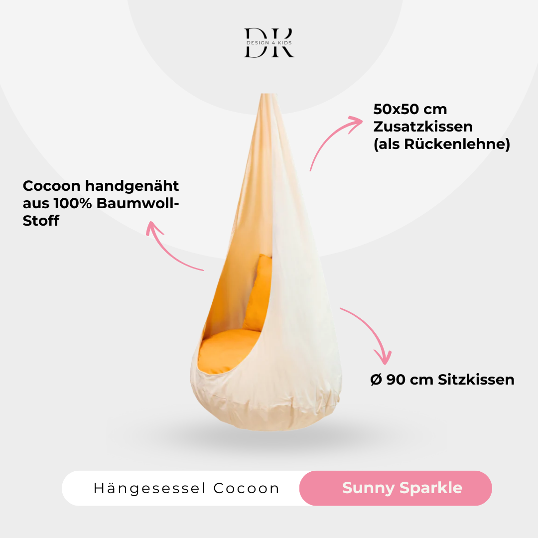 Design4Kids Hängesessel Cocoon Sunny Sparkle - beige