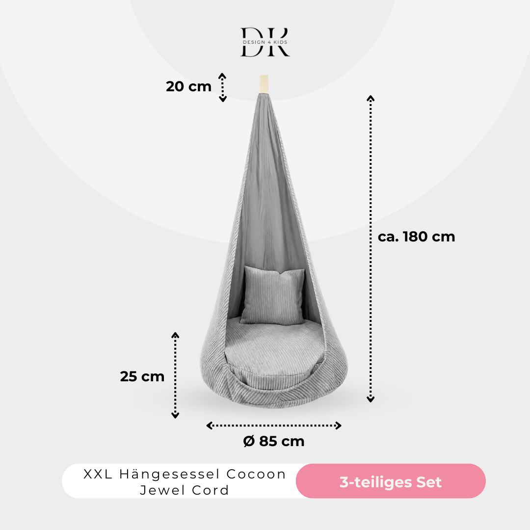 Design4Kids XXL Hängesessel Cocoon Jewel Cord
