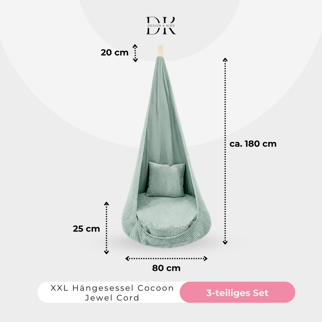 Design4Kids XXL Hängesessel Cocoon Jewel Cord
