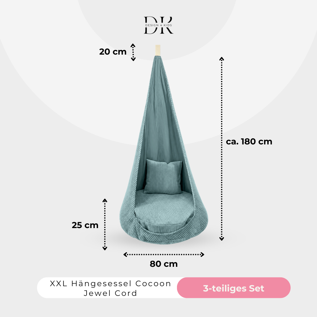 Design4Kids XXL Hängesessel Cocoon Jewel Cord