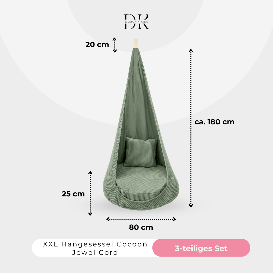Design4Kids XXL Hängesessel Cocoon Jewel Cord