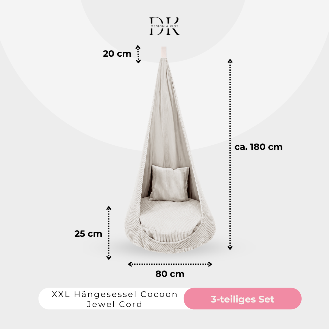 Design4Kids XXL Hängesessel Cocoon Jewel Cord