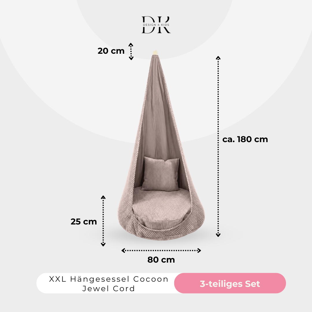 Design4Kids XXL Hängesessel Cocoon Jewel Cord