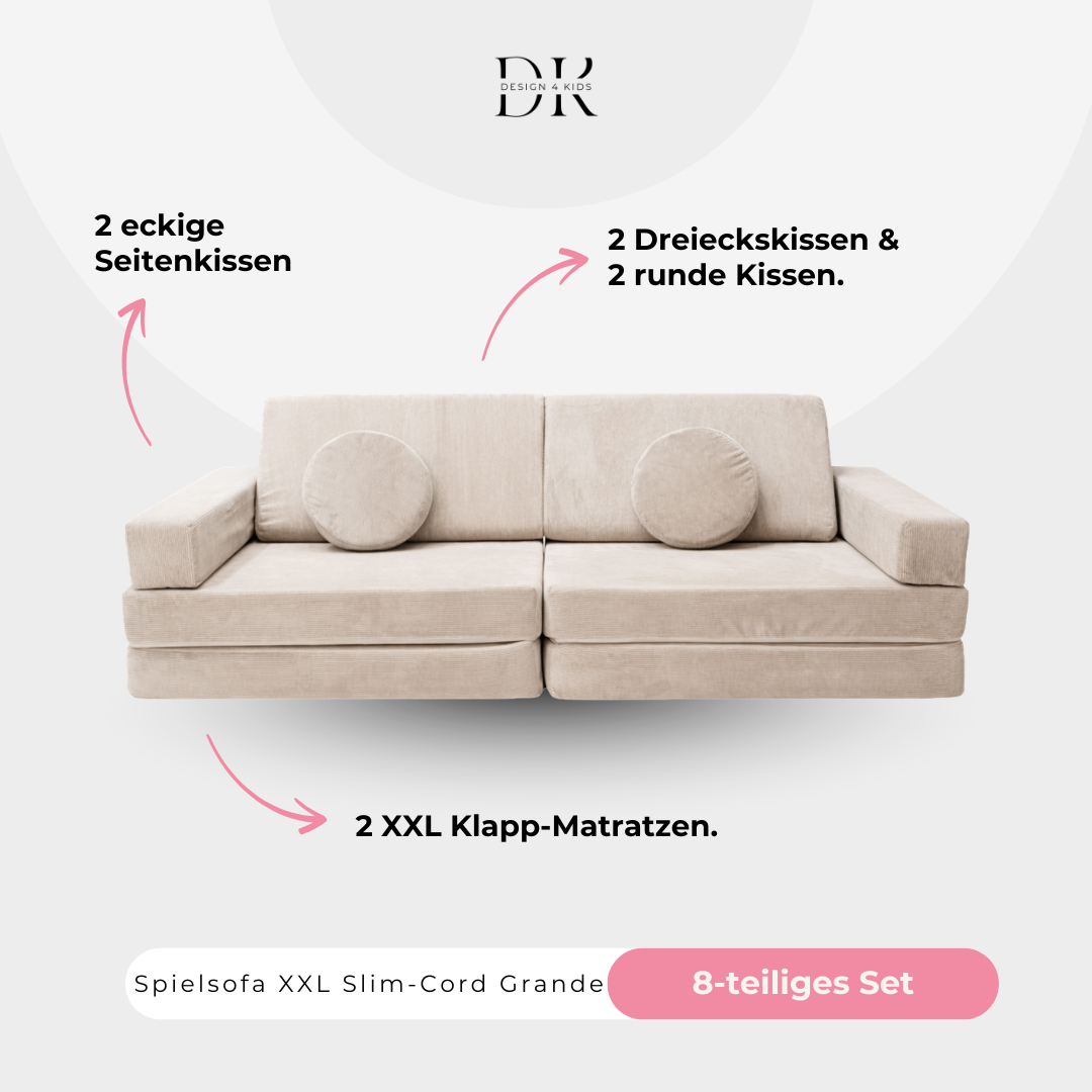 Design4Kids XXL Spielsofa Slim-Cord Grande