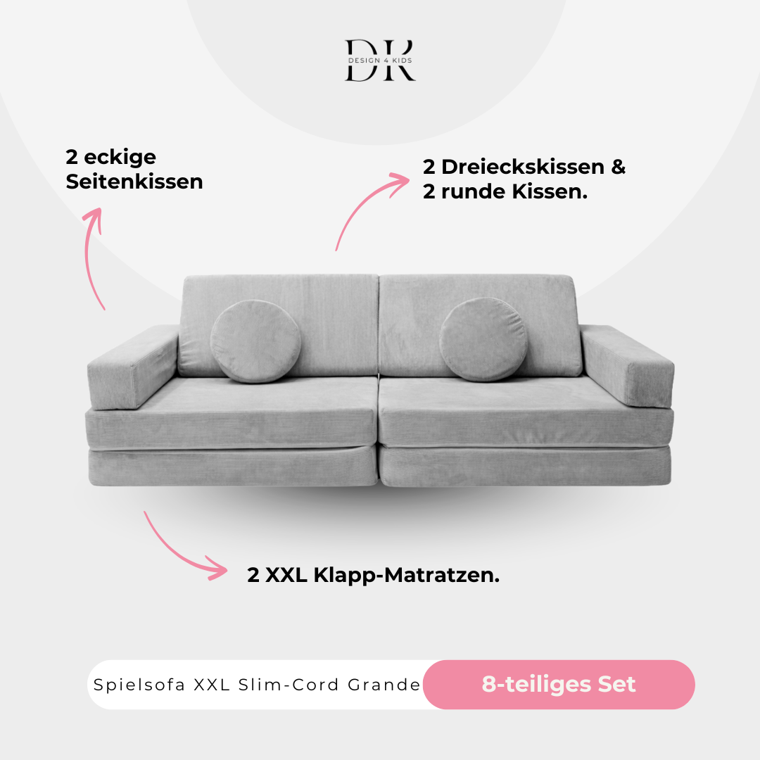 Design4Kids XXL Spielsofa Slim-Cord Grande