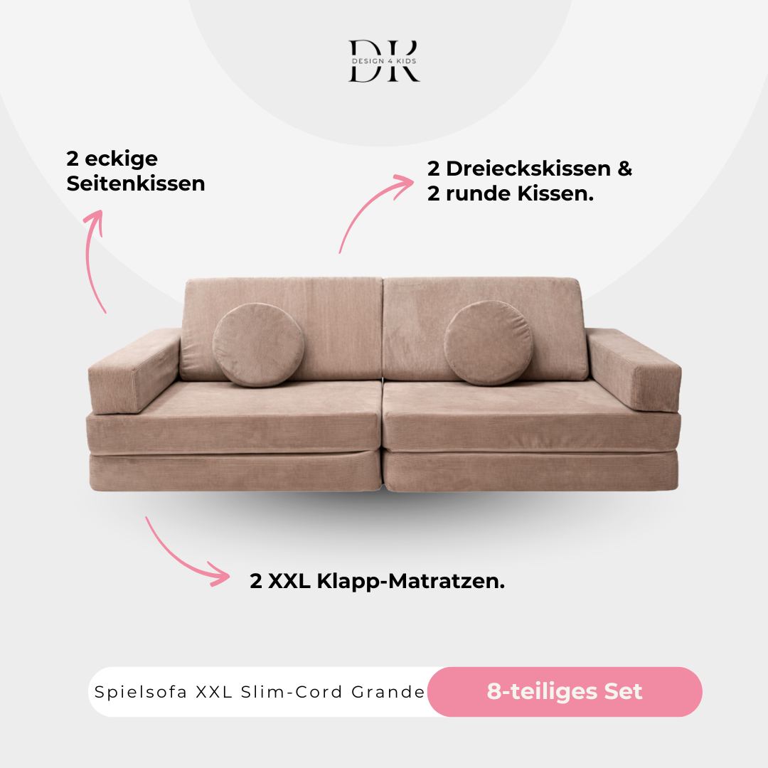 Design4Kids XXL Spielsofa Slim-Cord Grande