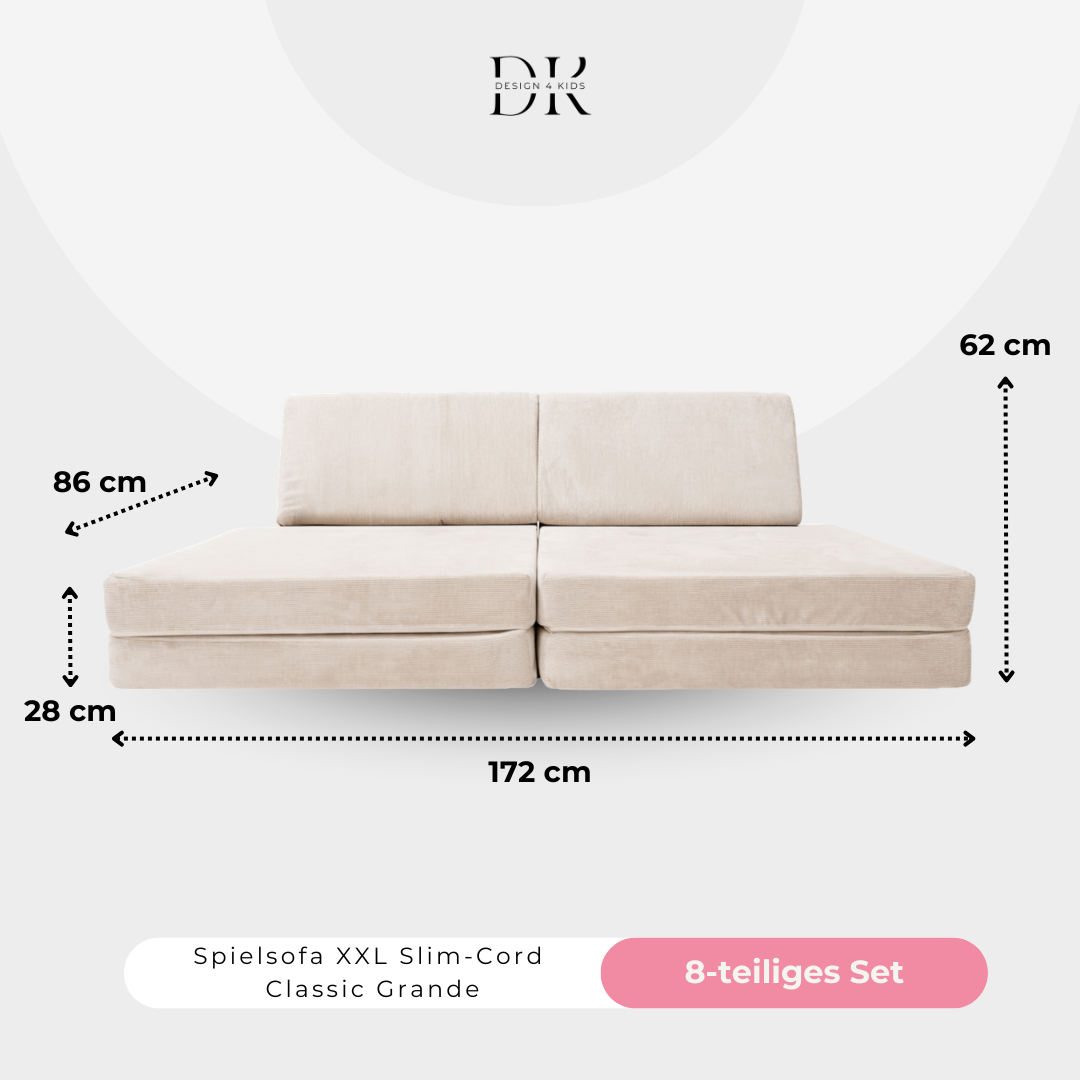 Design4Kids XXL Spielsofa Slim-Cord Grande Classic