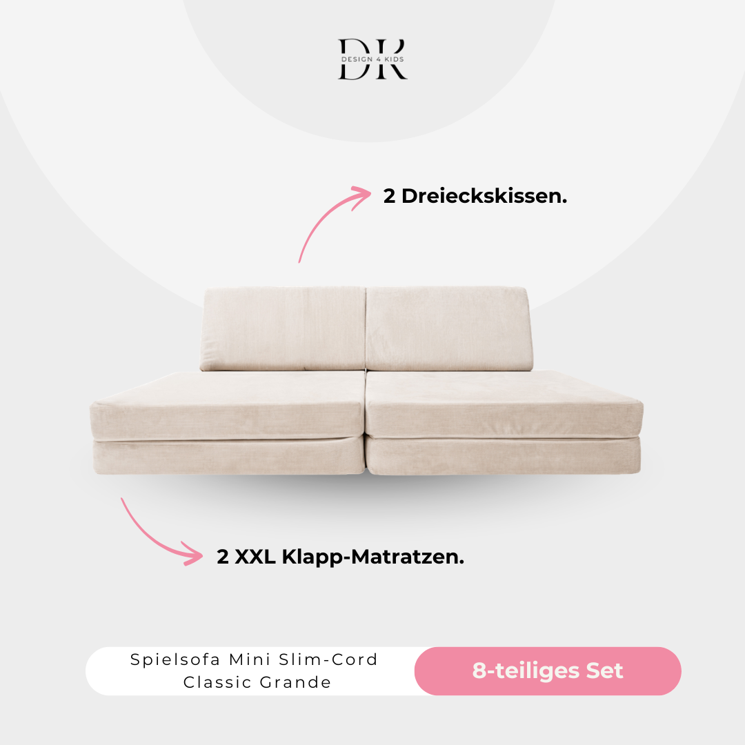 Design4Kids Spielsofa Slim-Cord Mini Grande Classic