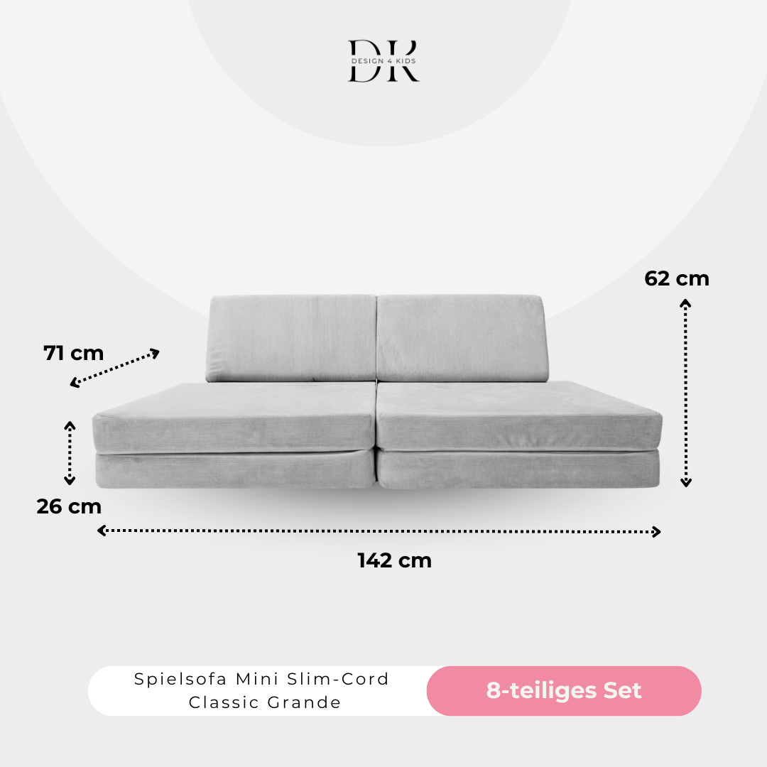 Design4Kids Spielsofa Slim-Cord Mini Grande Classic