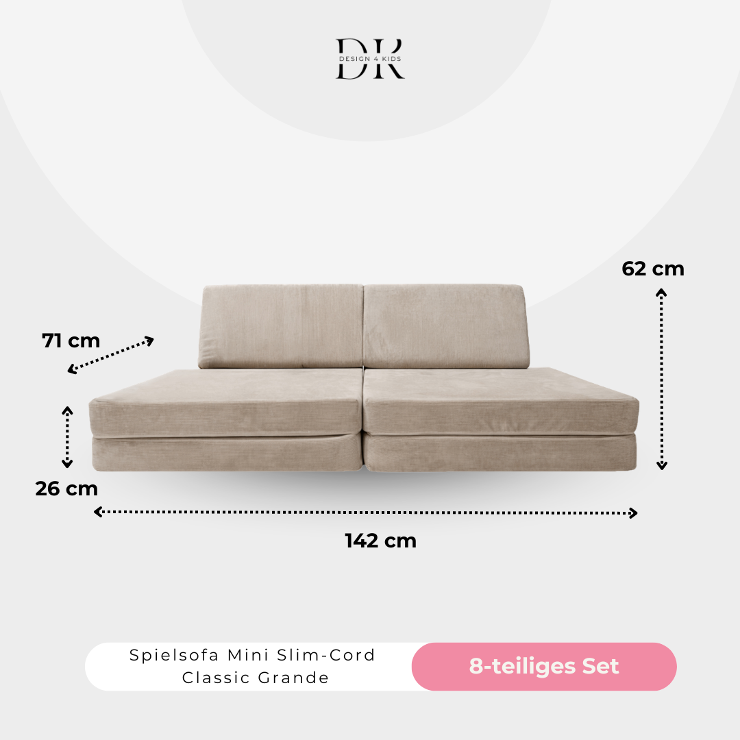 Design4Kids Spielsofa Slim-Cord Mini Grande Classic