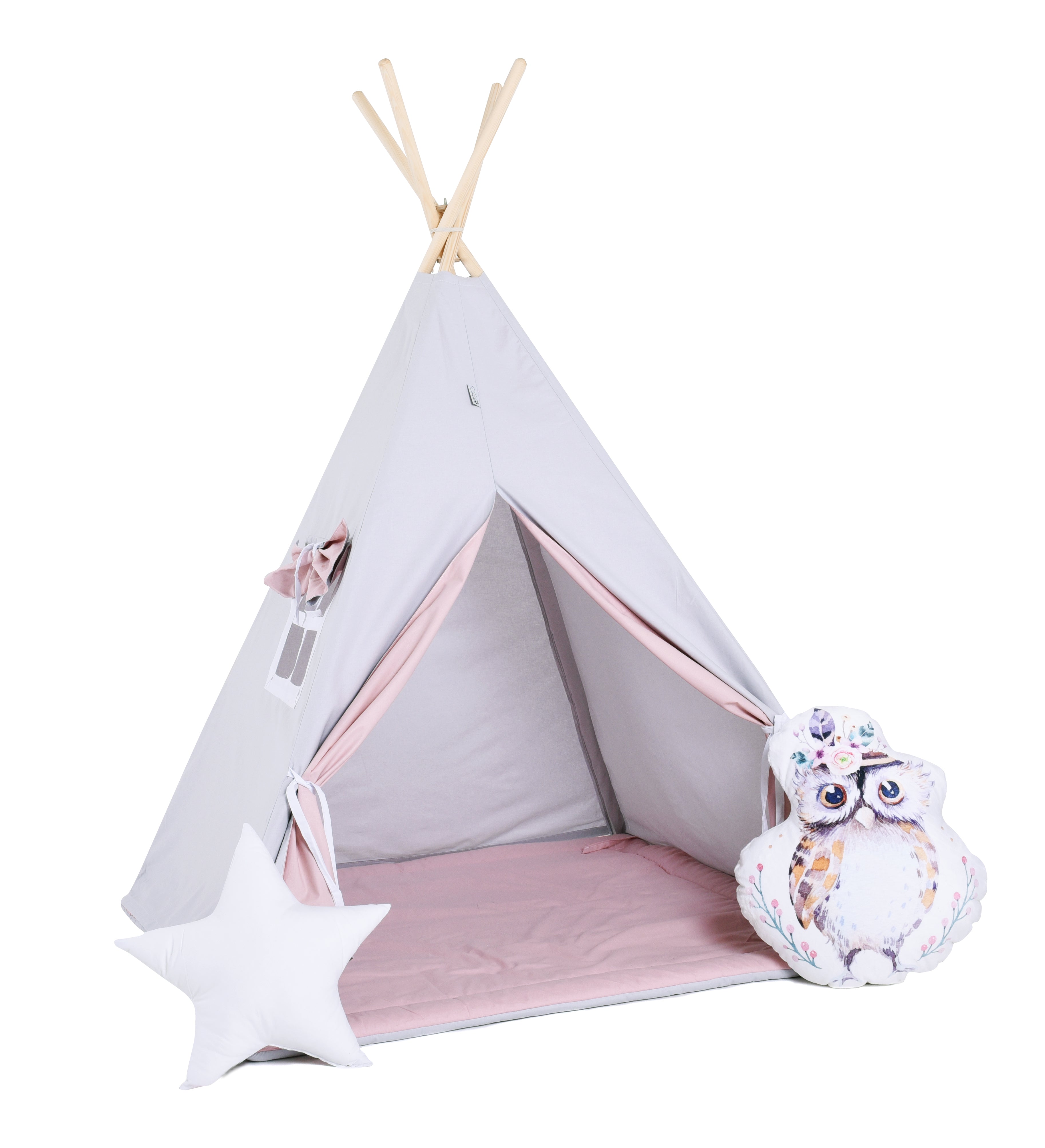 Design4Kids Tipi-Zelt M-Special Set Sugar Icicle - grau