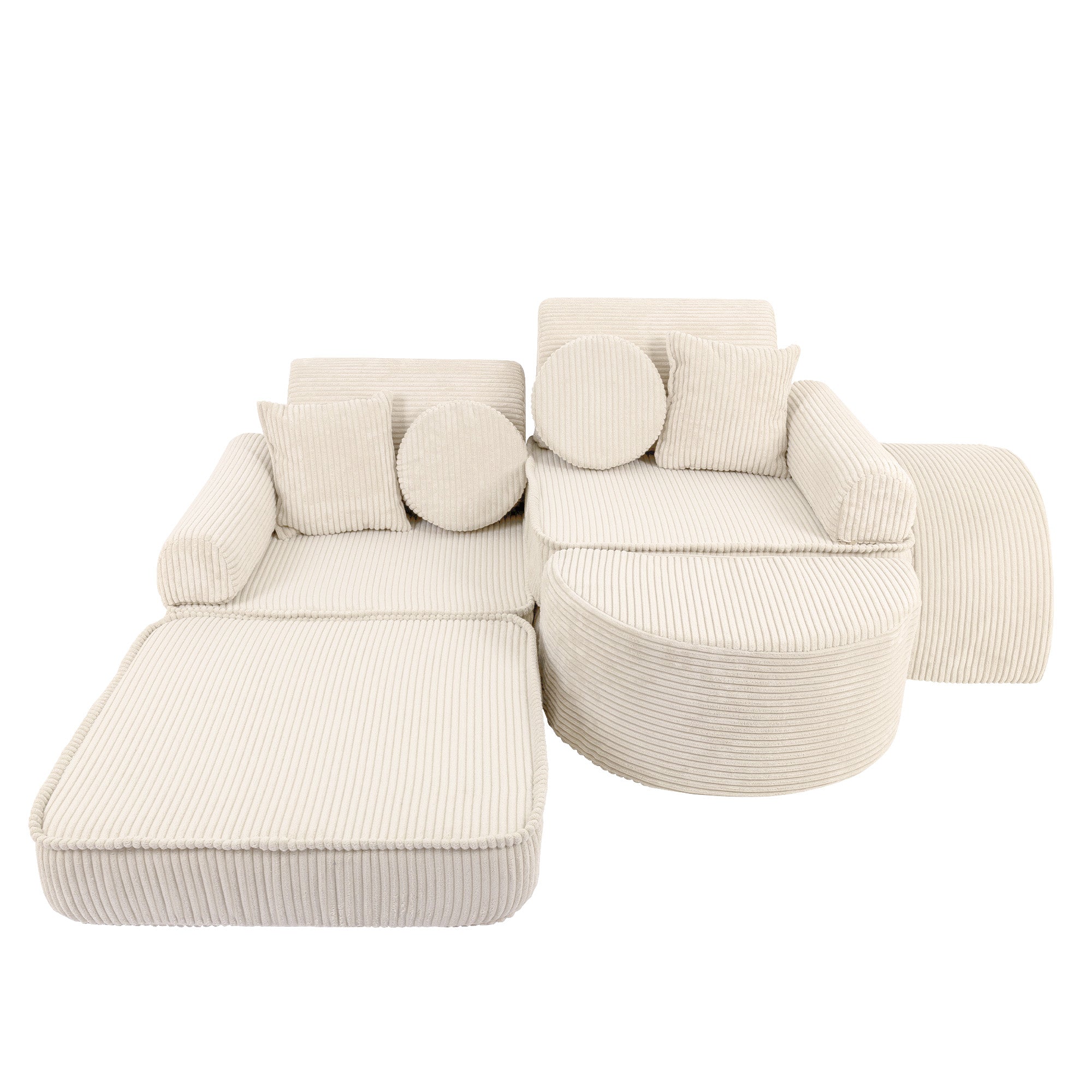 Design4Kids Mini Spielsofa Jewel Cord Max - almond beige