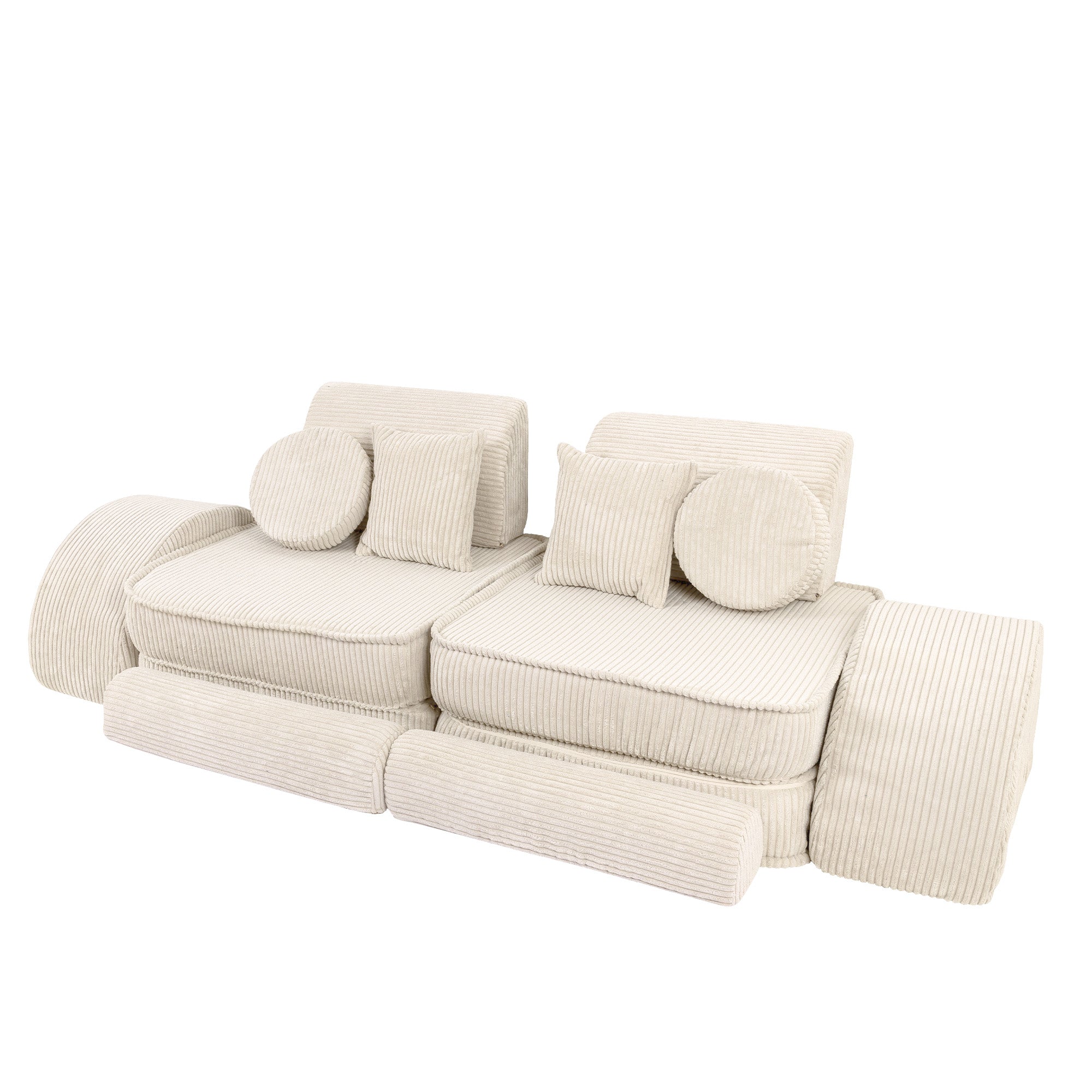 Design4Kids Mini Spielsofa Jewel Cord Max - almond beige