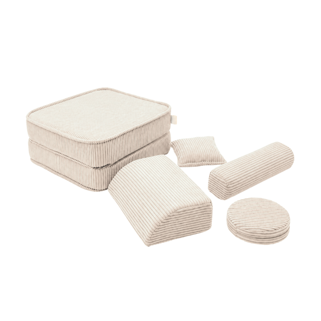 Design4Kids 3-in-1 Kindersessel Jewel Cord Mini 60x60 cm - Faltbare Kindercouch & Spielmatratze