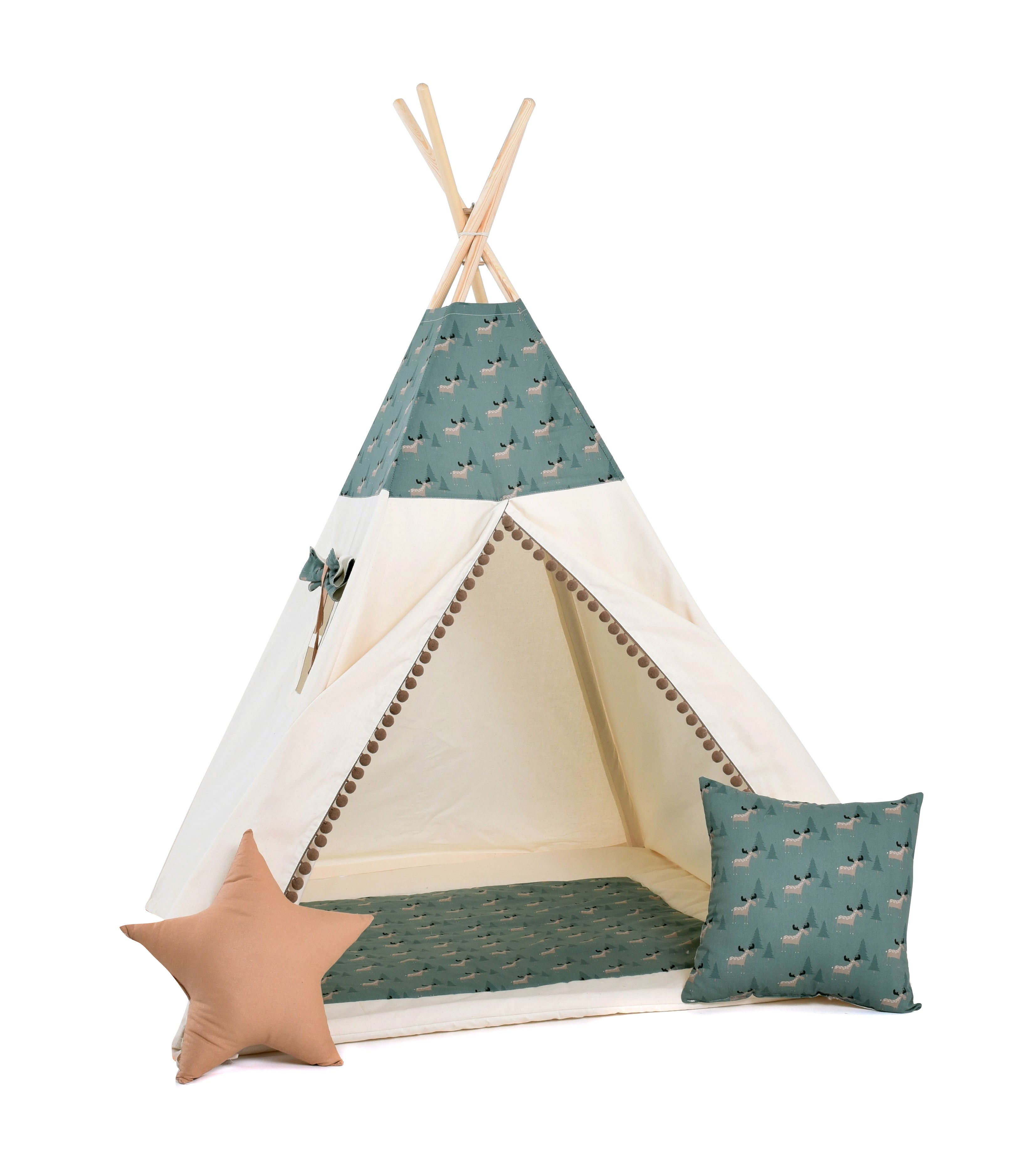 Design4Kids Tipi-Zelt M-Set Moose - beige