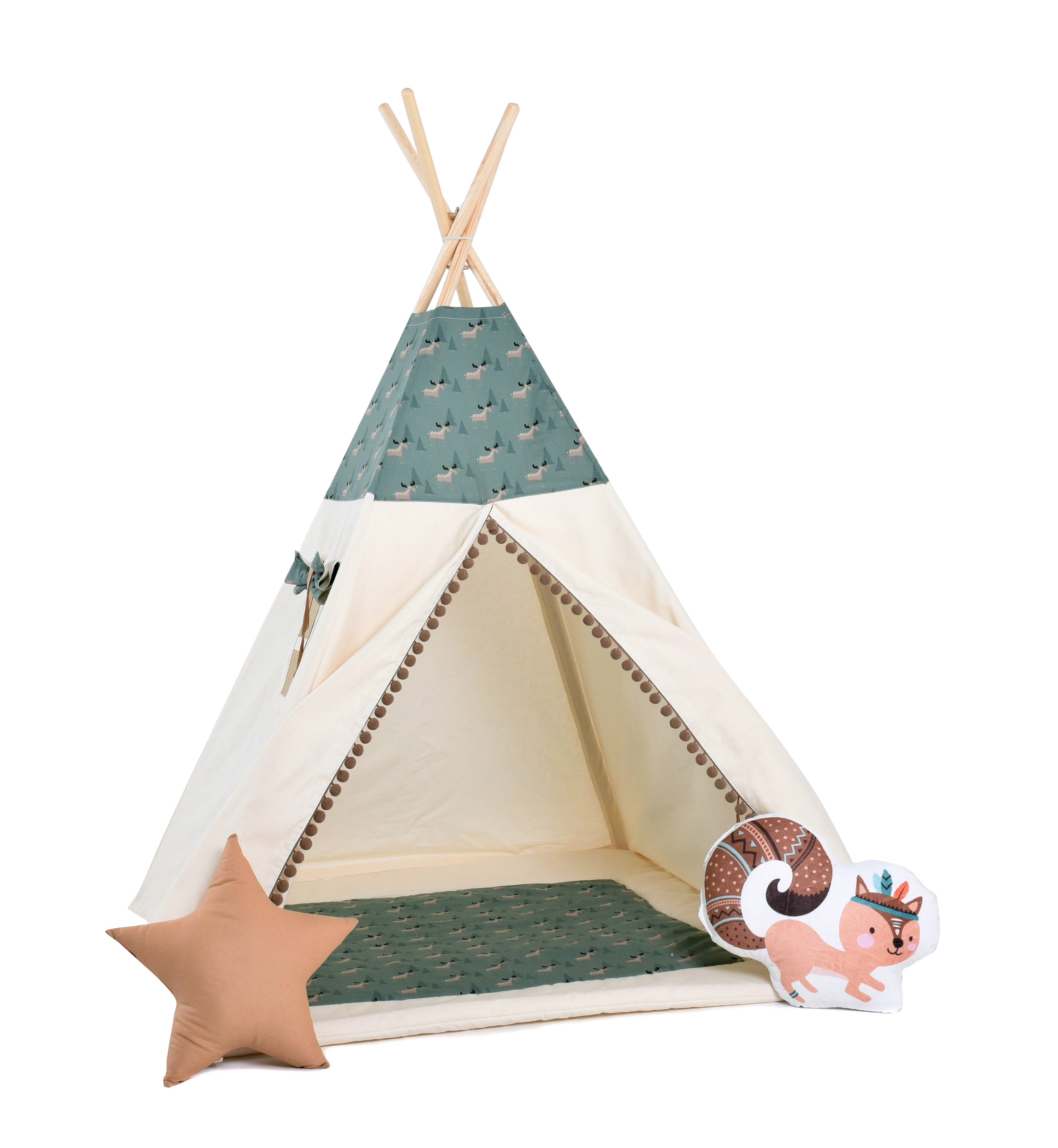 Design4Kids Tipi-Zelt XL-Set Moose - beige