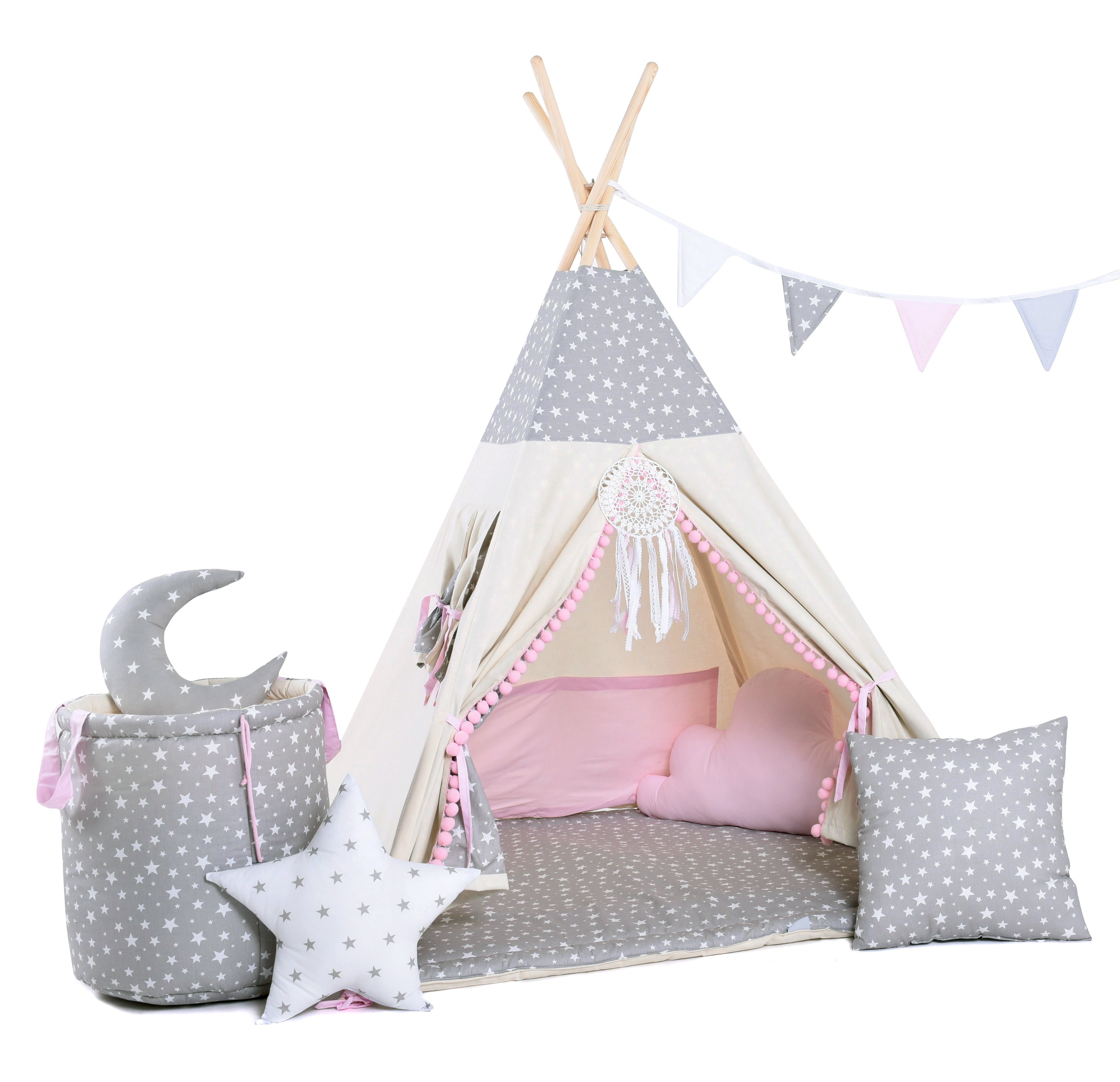 Design4Kids Tipi-Zelt XL-Set Starry Pearl - creme