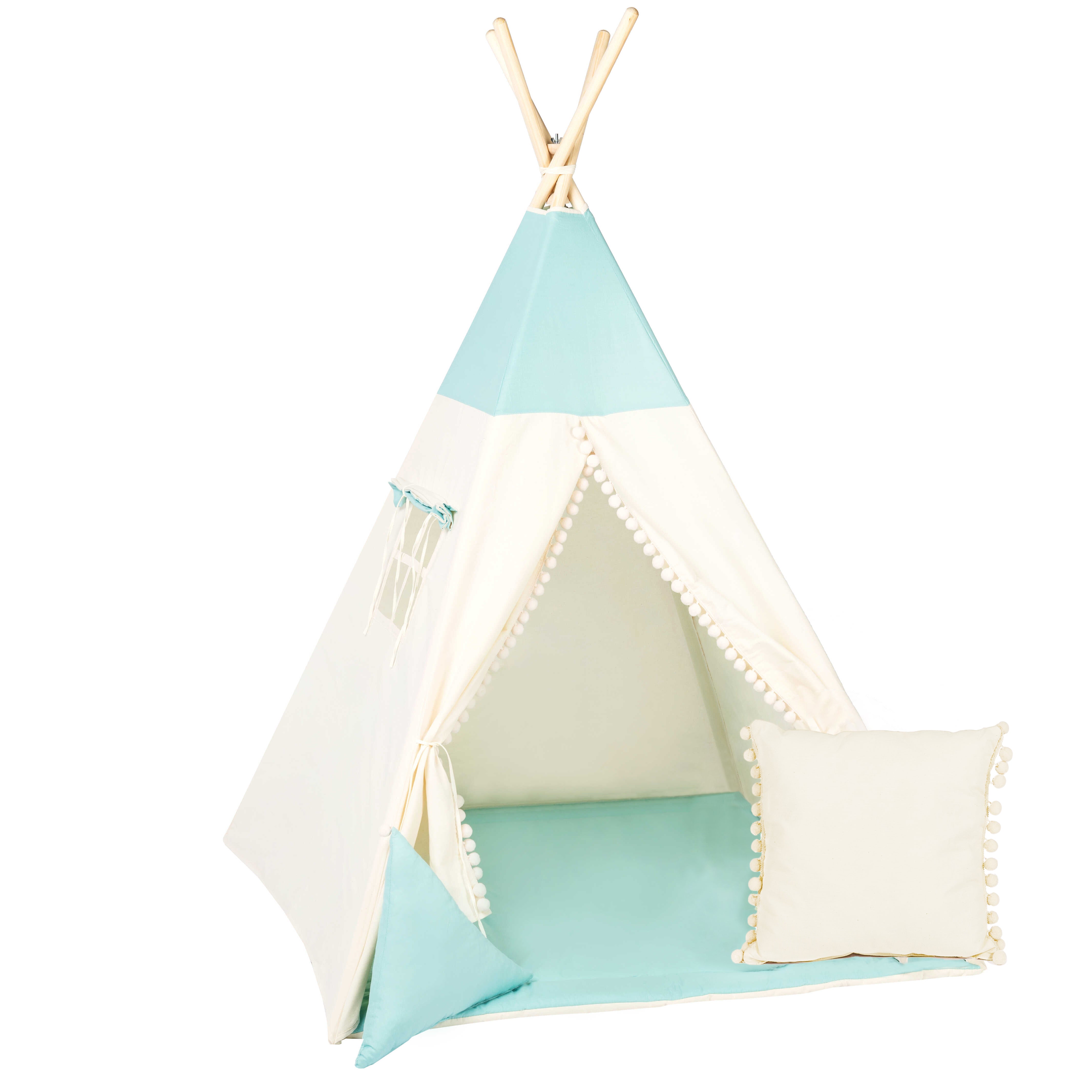 Design4Kids Tipi-Zelt M-Set Blue Dream - creme