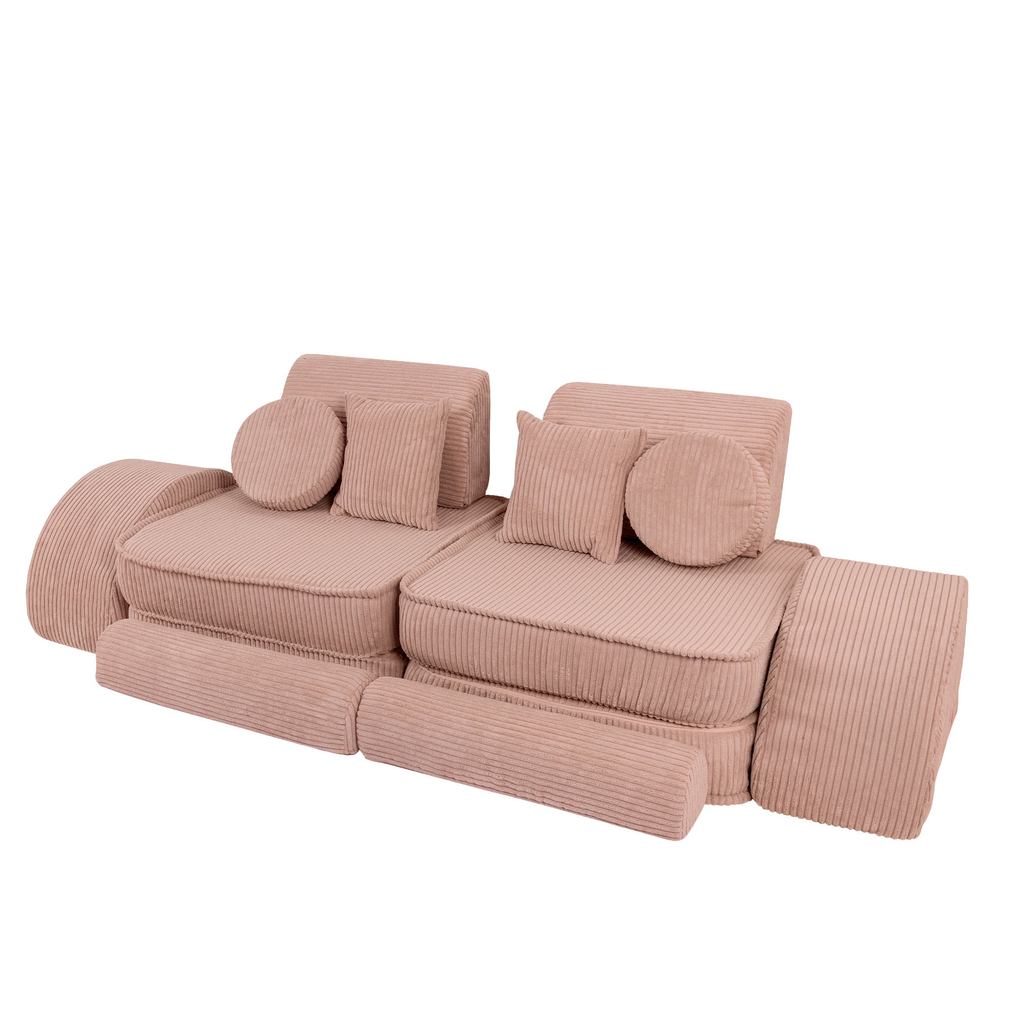 Design4Kids Mini Spielsofa Jewel Cord Max - blushed rose