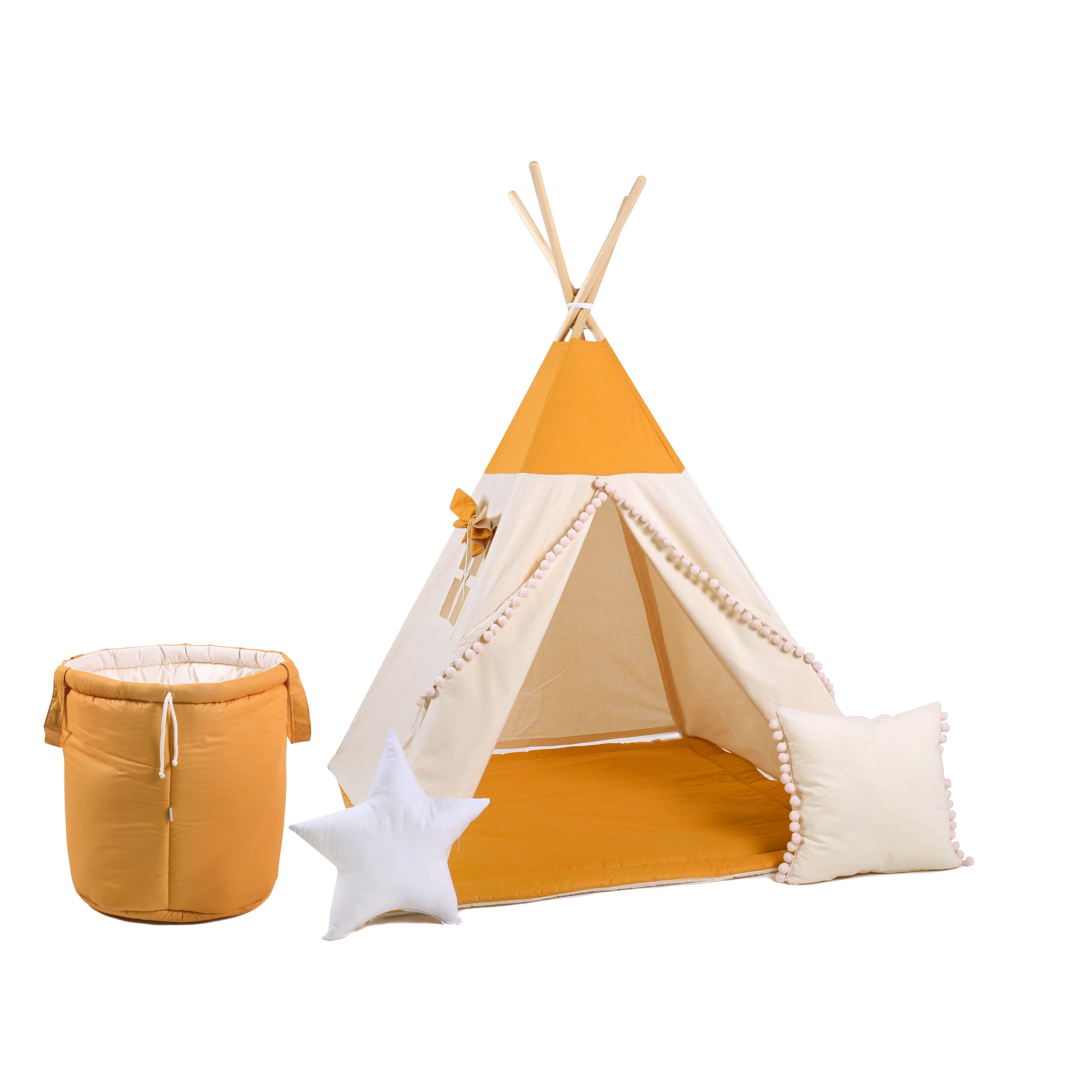 Design4Kids Tipi-Zelt L-Set Lovely Honey  - beige