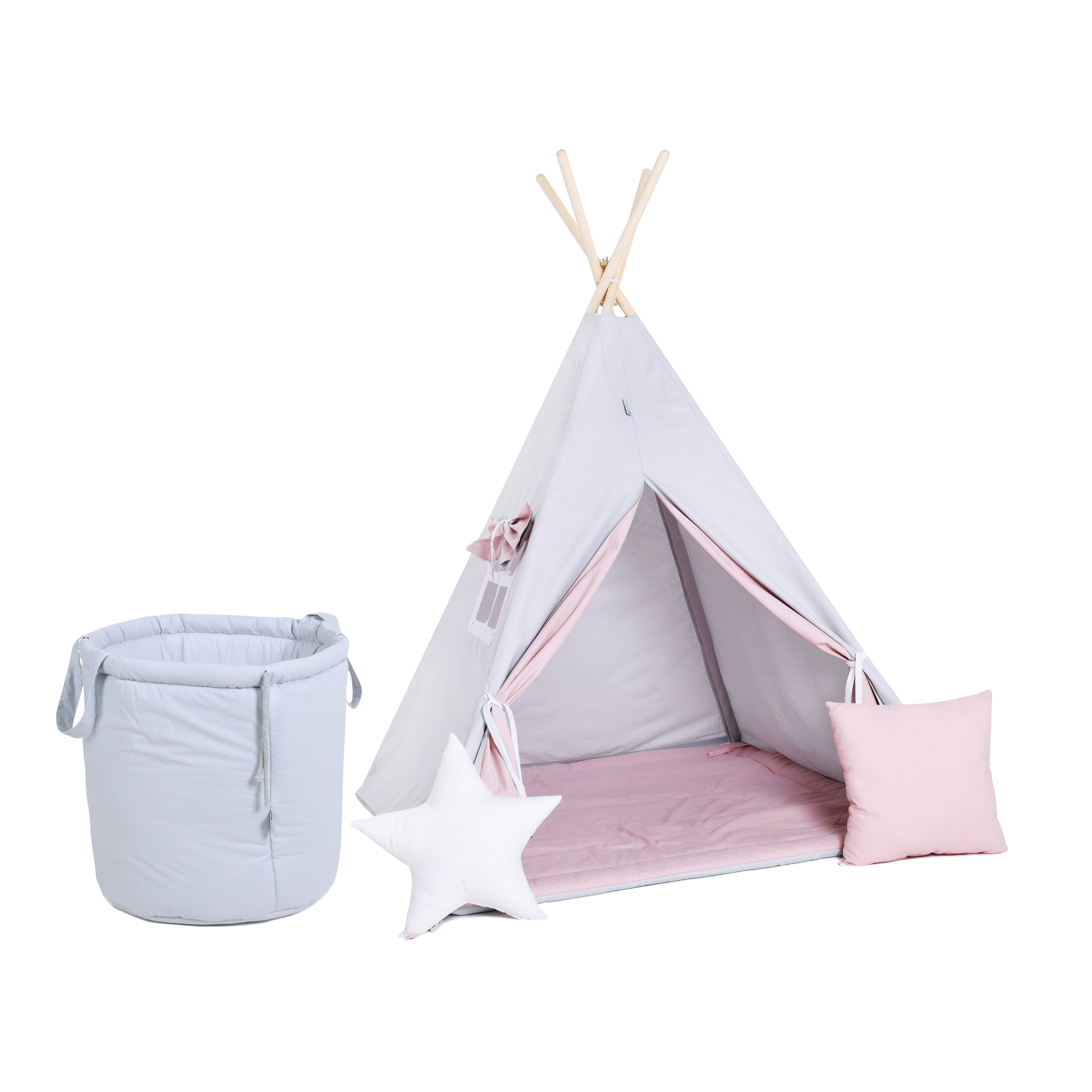 Design4Kids Tipi-Zelt L-Set Sugar Icicle - grau