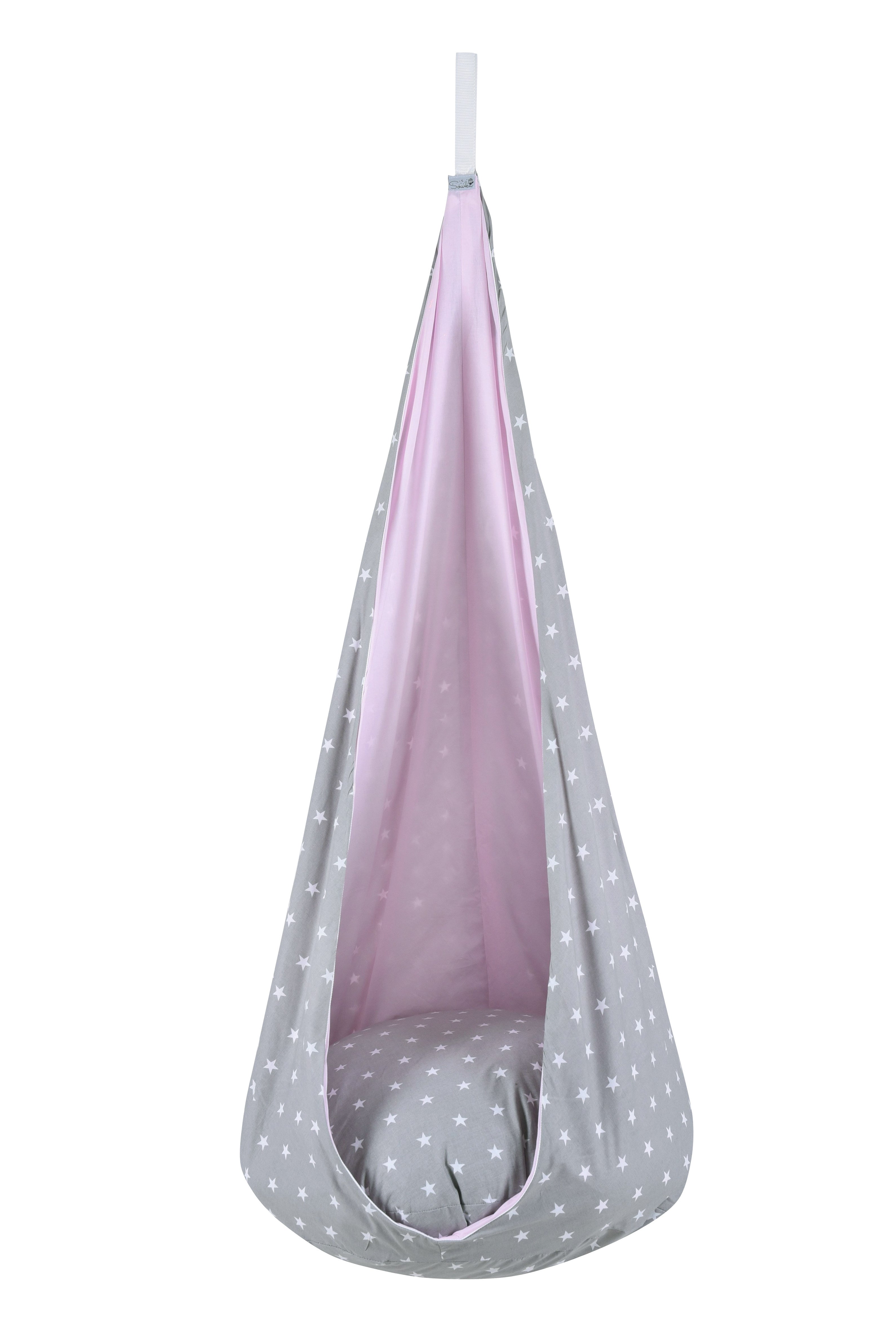 Design4Kids Hängesessel Cocoon Bunny Pink Nose XL- grau