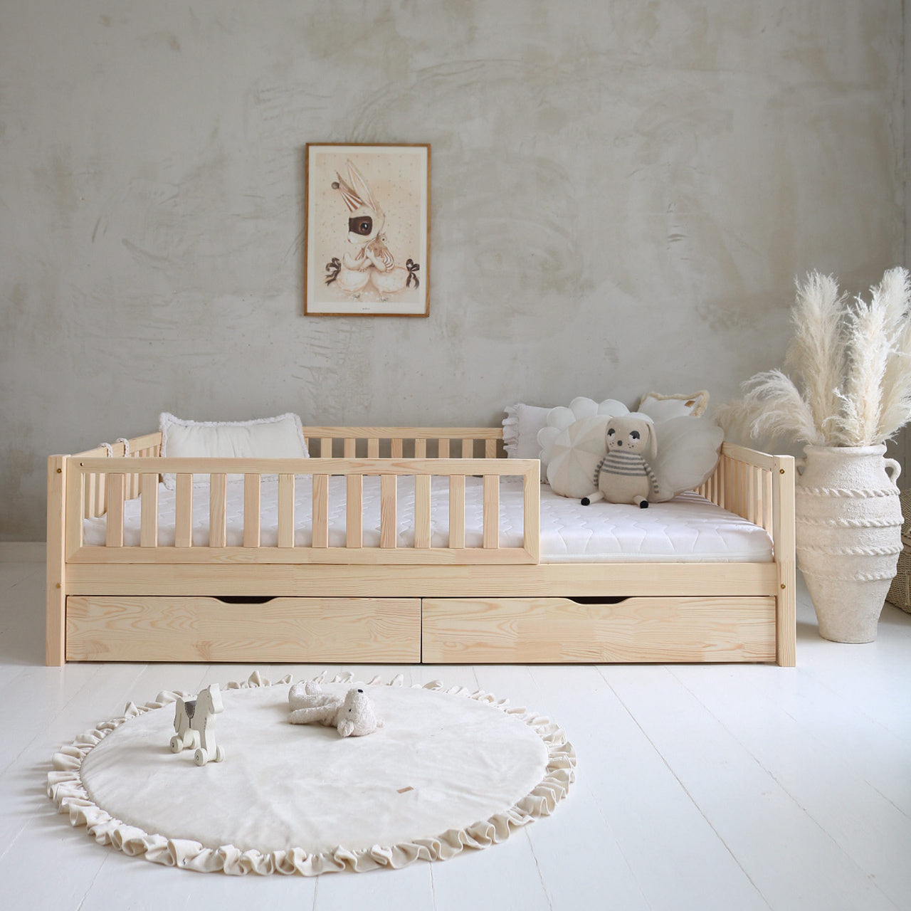 Design4kids Kinderbett Bino Komfort Deluxe Duo - 200x140 Naturholz