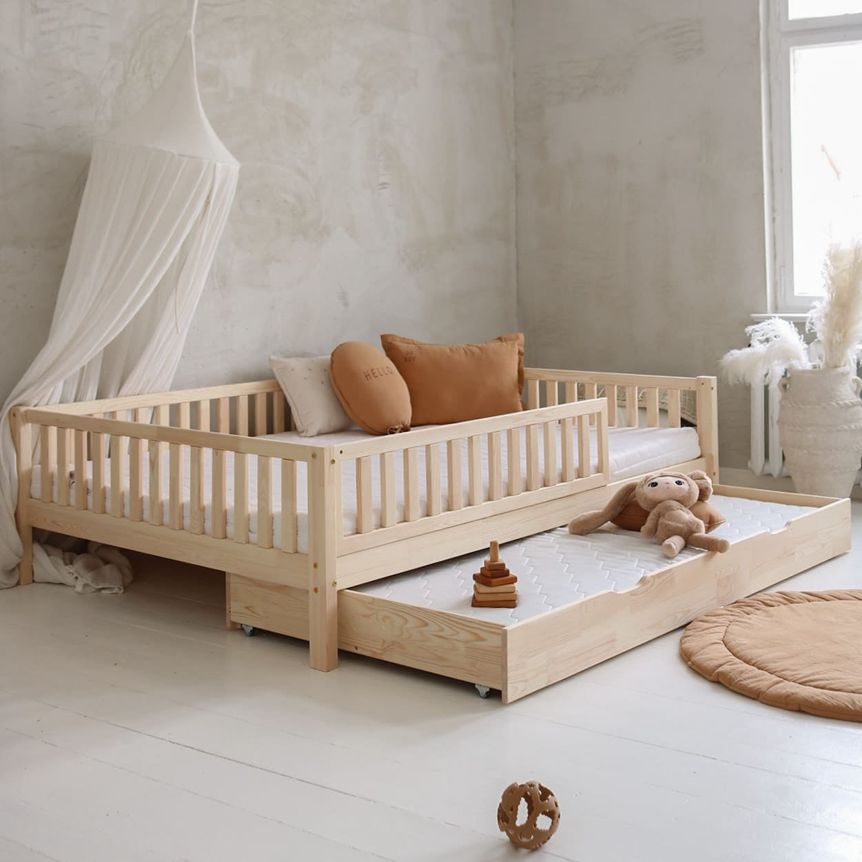 Design4kids Kinderbett Bino Komfort Deluxe - 200x140 Naturholz