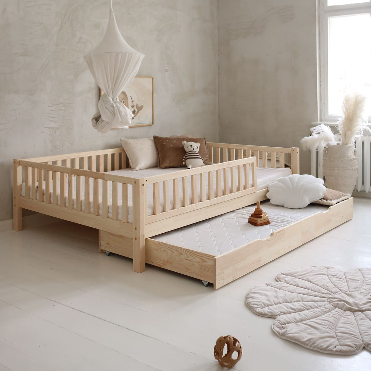 Design4kids Kinderbett Bino Komfort Deluxe - 200x140 Naturholz