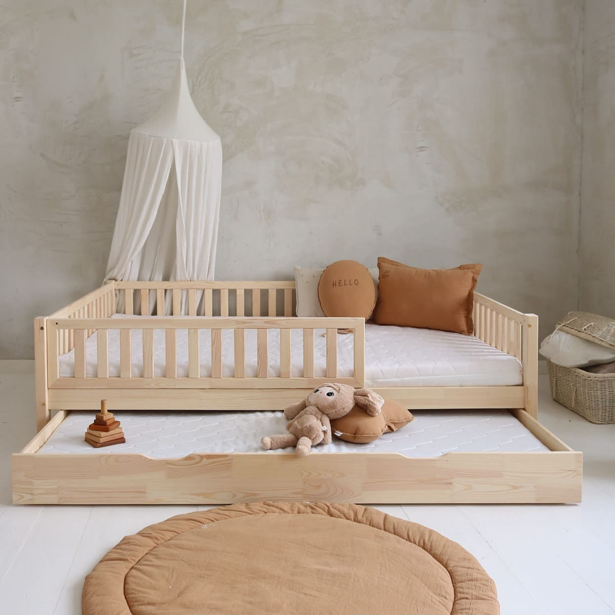 Design4kids Kinderbett Bino Komfort Deluxe - 200x140 Naturholz