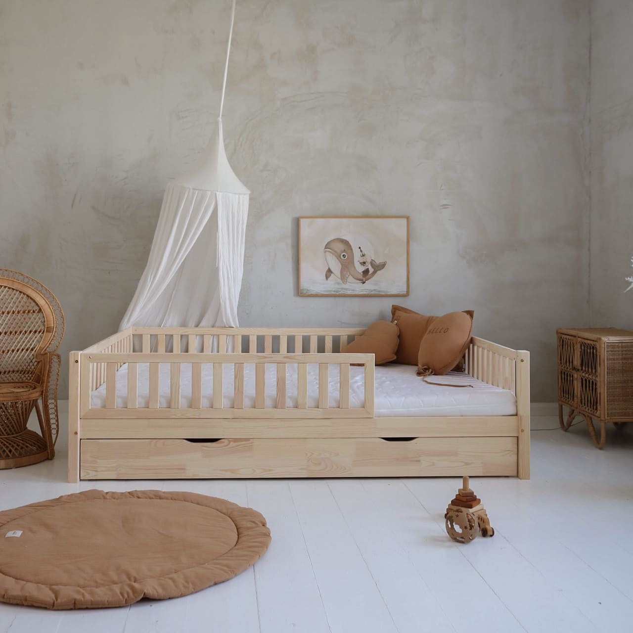 Design4kids Kinderbett Bino Komfort Deluxe - 200x140 Naturholz