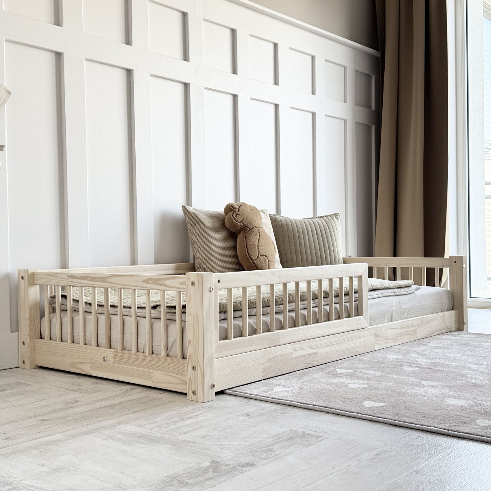 Design4kids Kinderbett Stellina Komfort - 160x80 Naturholz (1cm Füße)