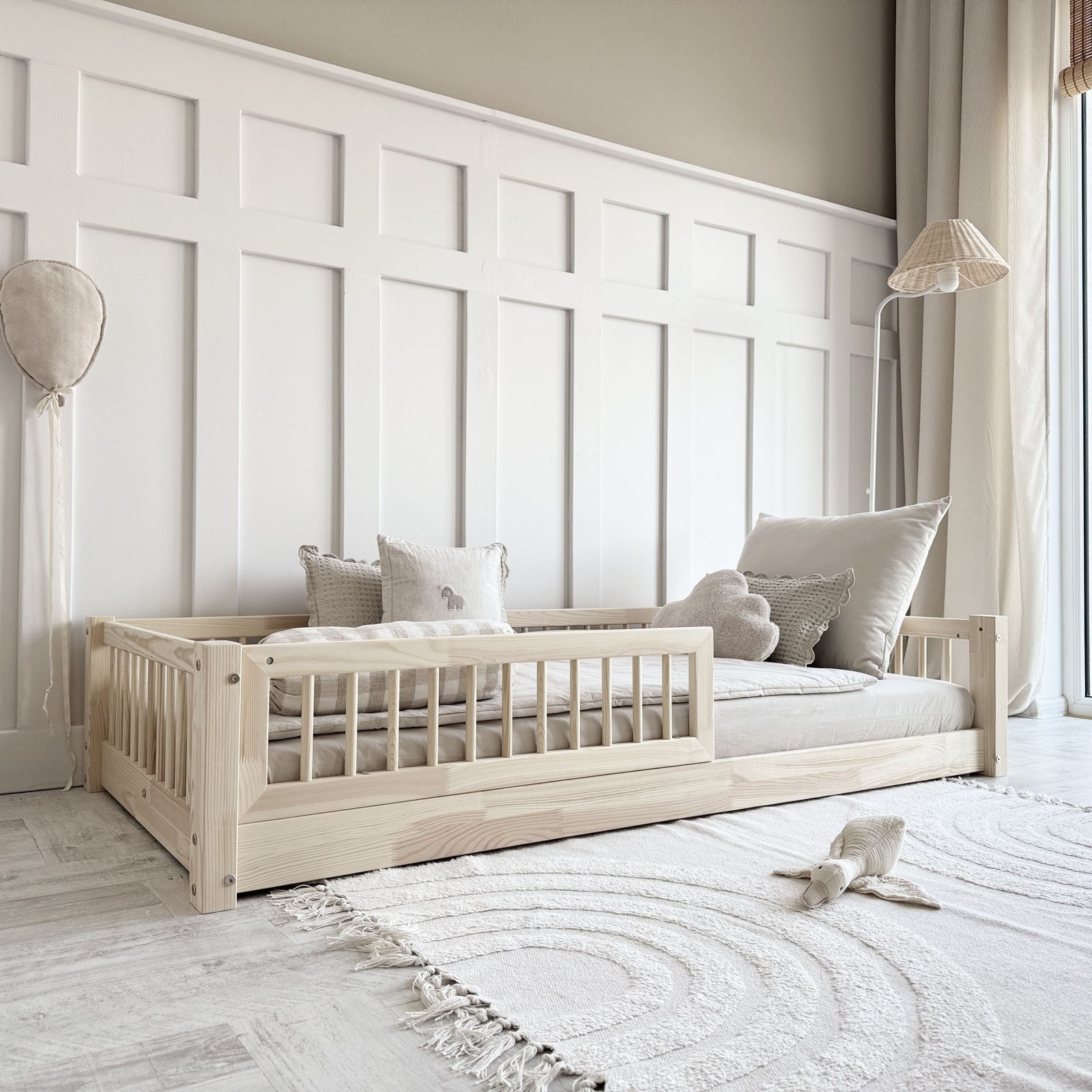 Design4kids Kinderbett Stellina Komfort - 190x90 Naturholz  (1 cm Füße)