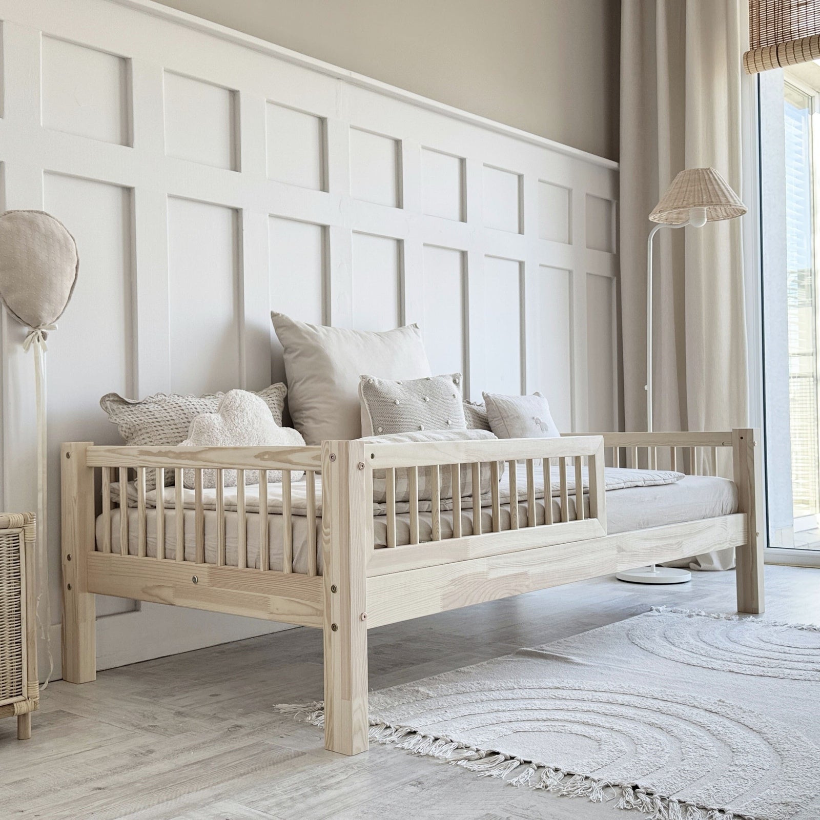 Design4kids Kinderbett Stellina Komfort - 190x90 Naturholz (19 cm Füße)