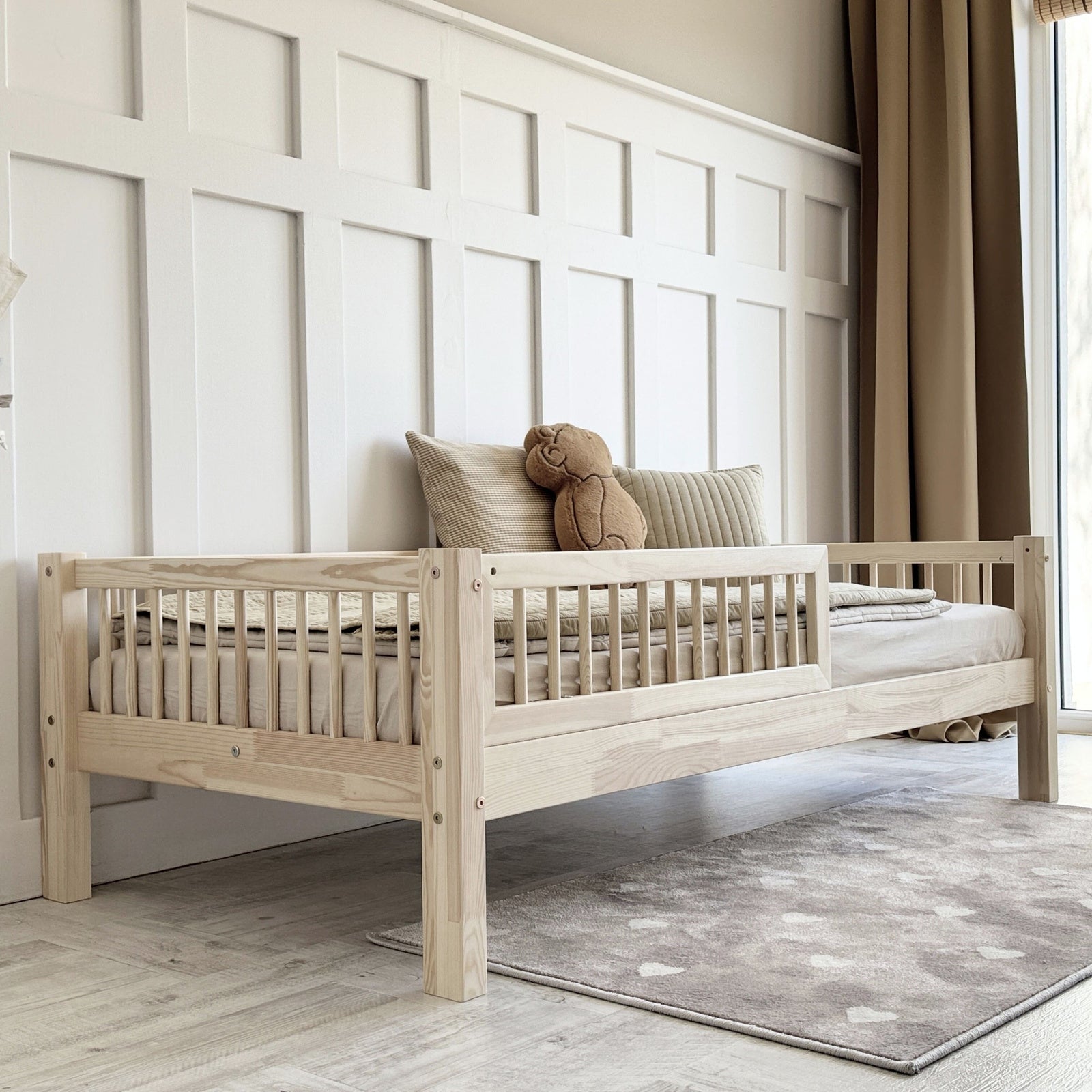 Design4kids Kinderbett Stellina Komfort - 190x90 Naturholz (19 cm Füße)