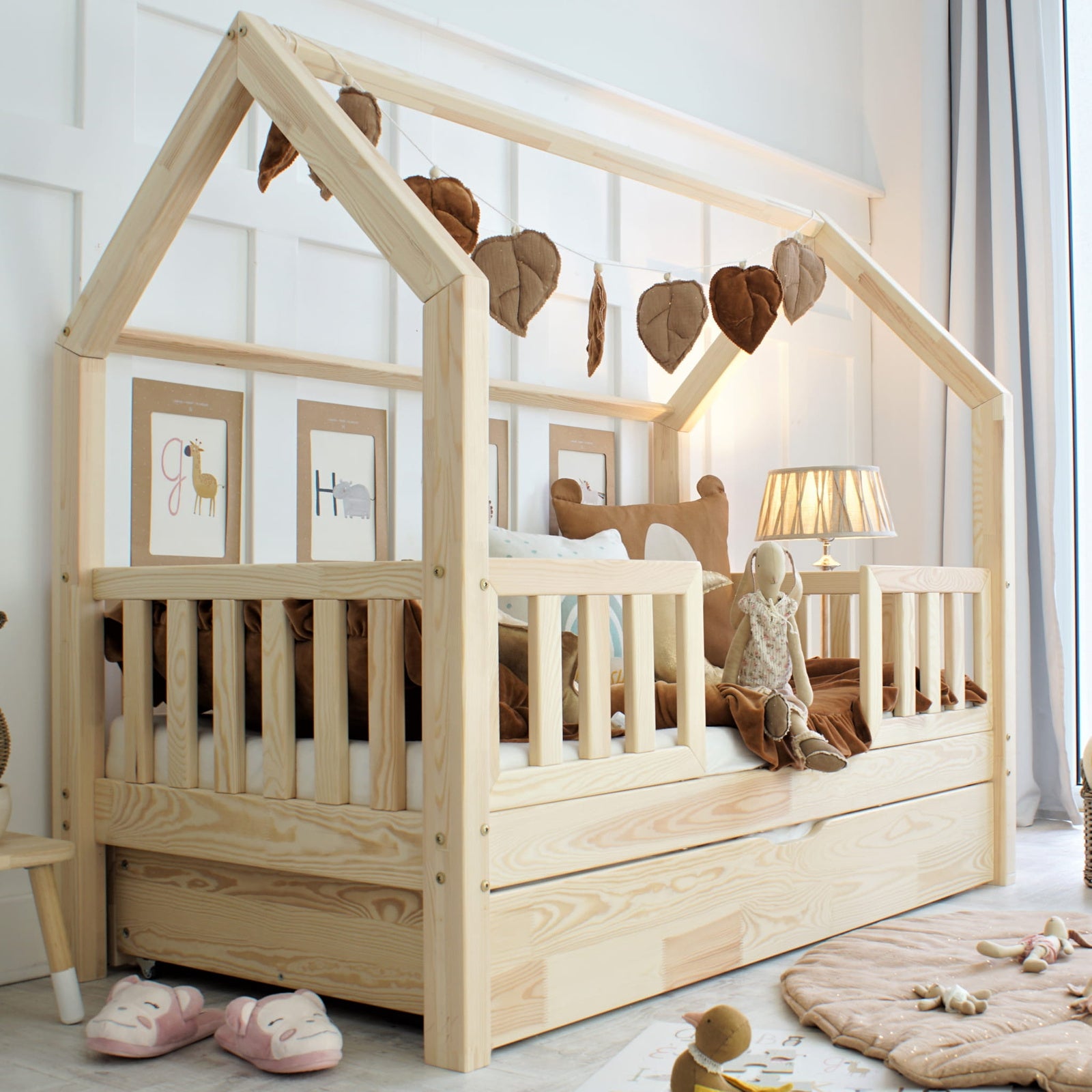 Design4kids Hausbett Nuvalo Pro Deluxe - 190x90 Naturholz