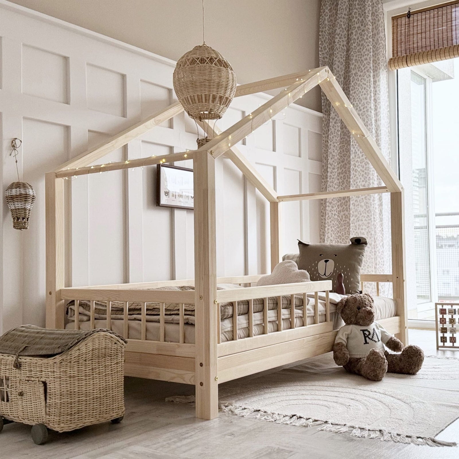 Design4kids Hausbett Amie Komfort - 190x90 Naturholz