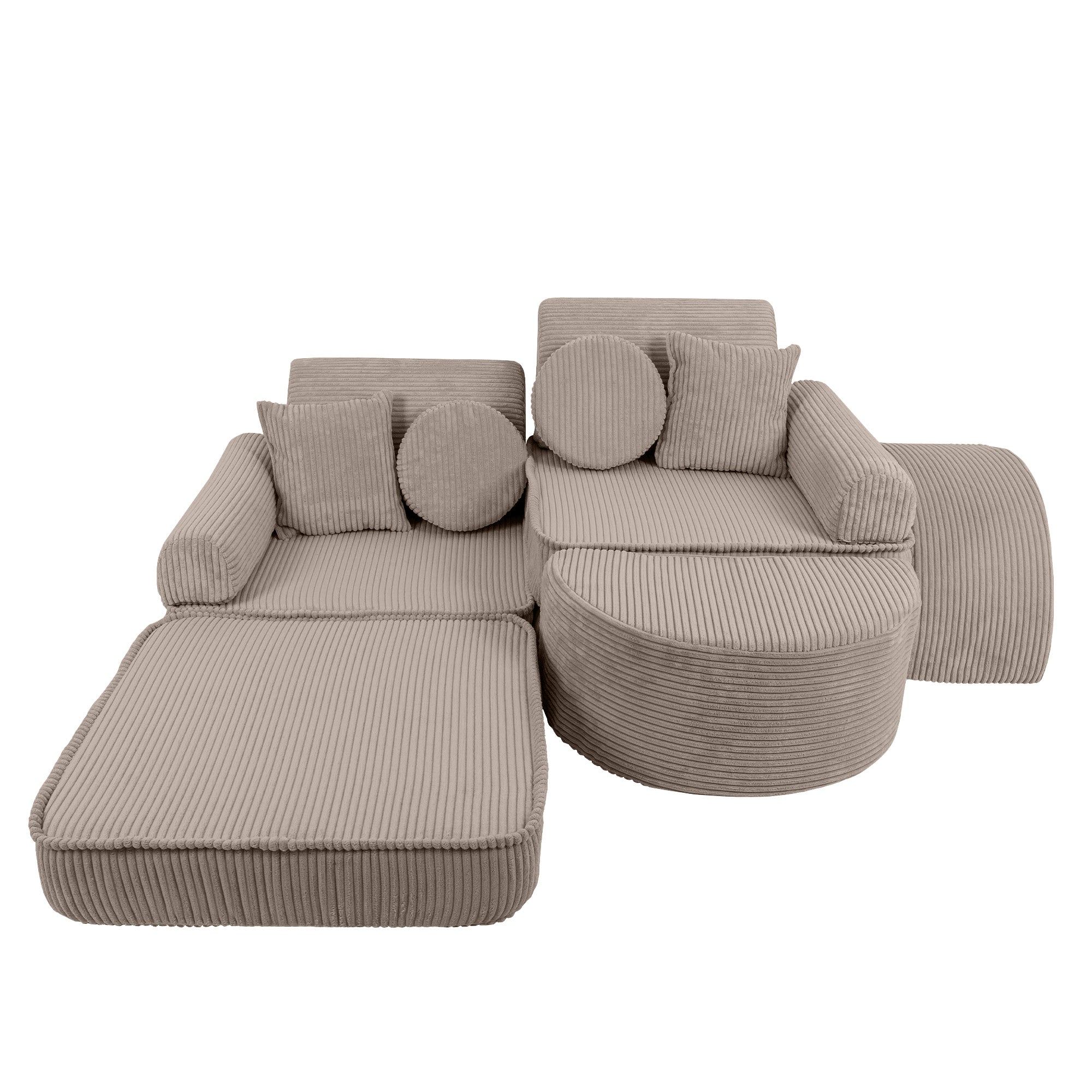 Design4Kids Mini Spielsofa Jewel Cord Max - hazelnut taupe