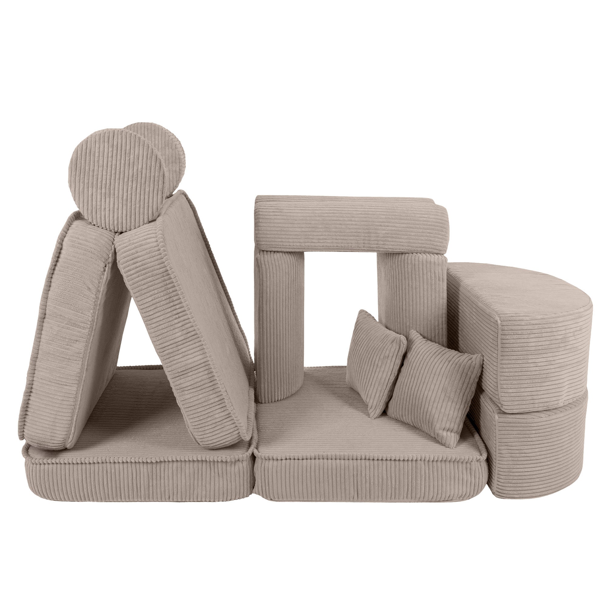 Design4Kids Mini Spielsofa Jewel Cord Max - hazelnut taupe