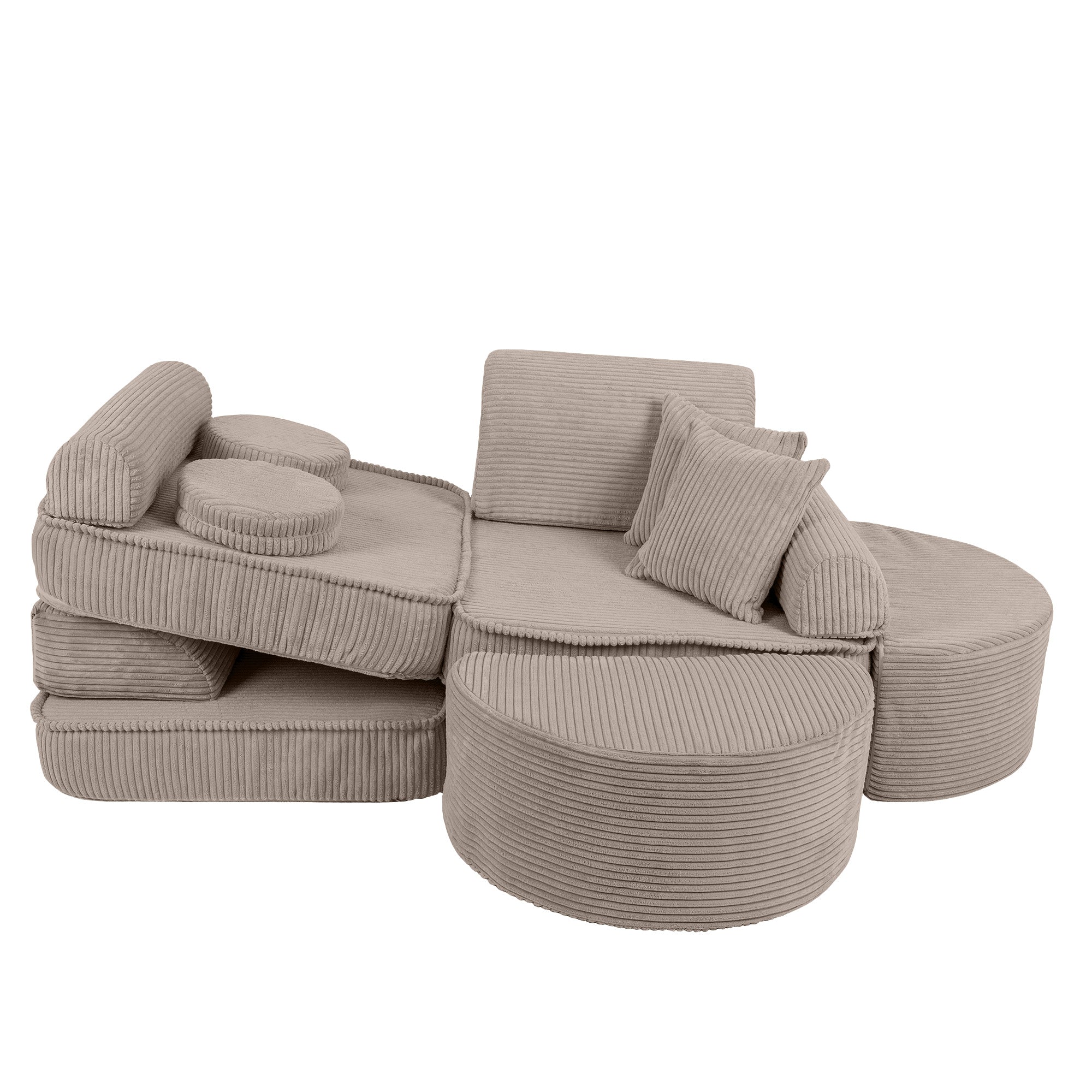 Design4Kids Mini Spielsofa Jewel Cord Max - hazelnut taupe