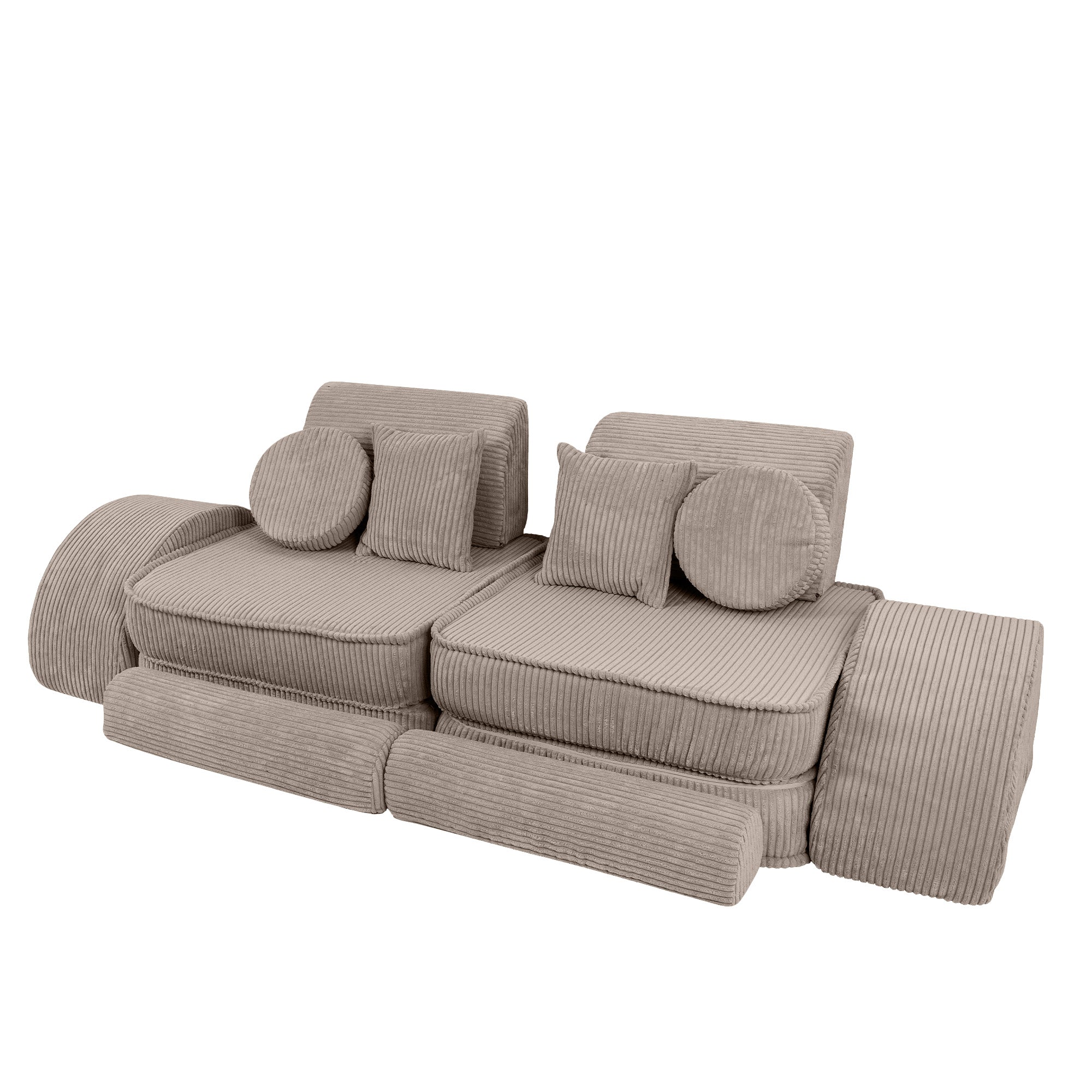 Design4Kids Mini Spielsofa Jewel Cord Max - hazelnut taupe