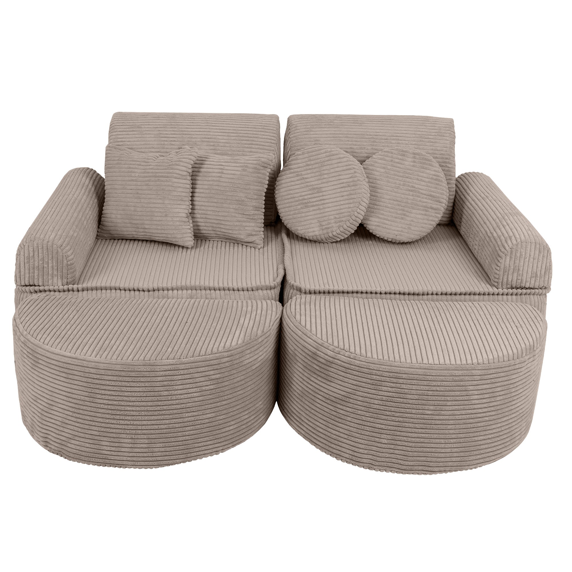 Design4Kids Mini Spielsofa Jewel Cord Max - hazelnut taupe