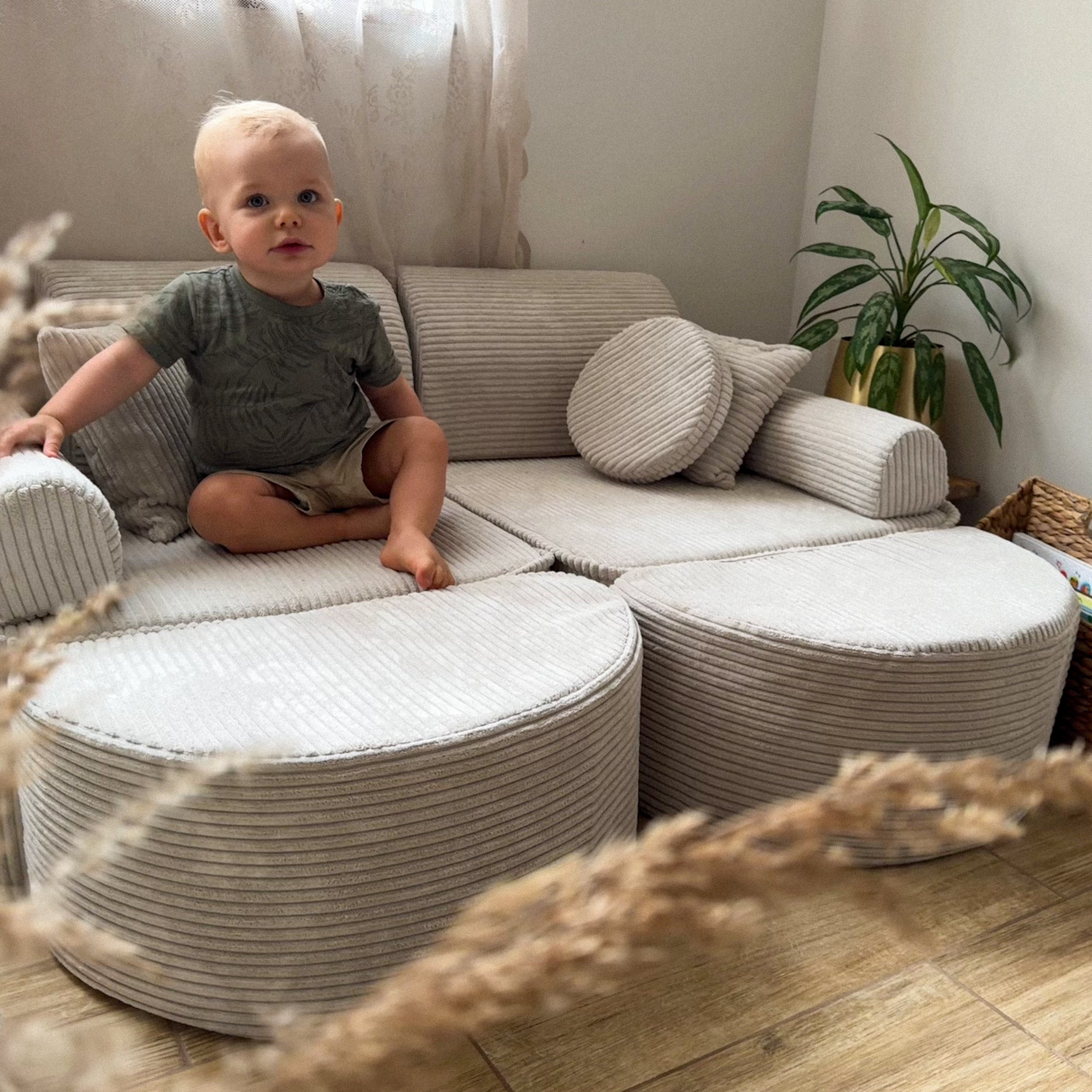 Design4Kids Mini Spielsofa Jewel Cord Max - vintage beige