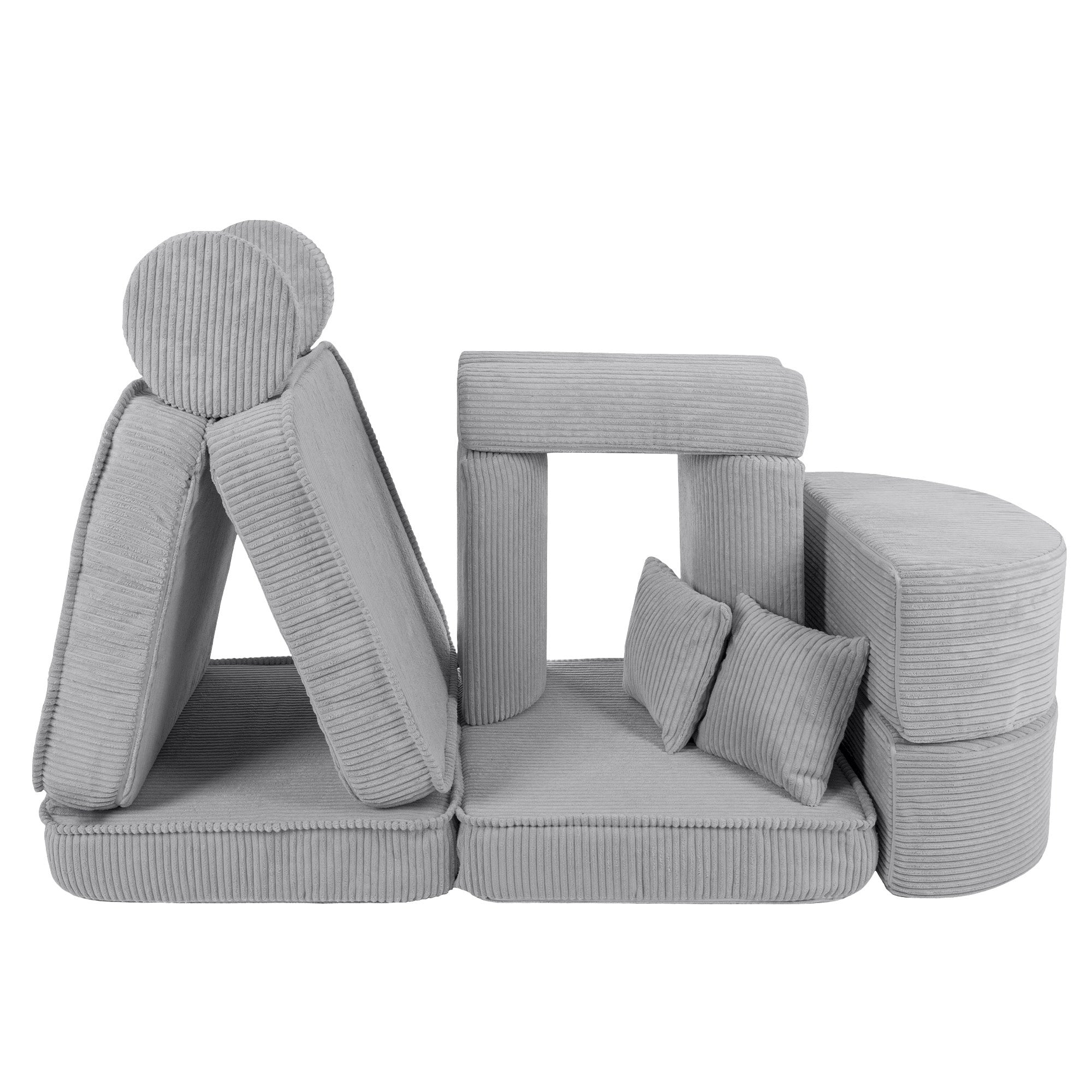 Design4Kids Mini Spielsofa Jewel Cord Max - marble grey