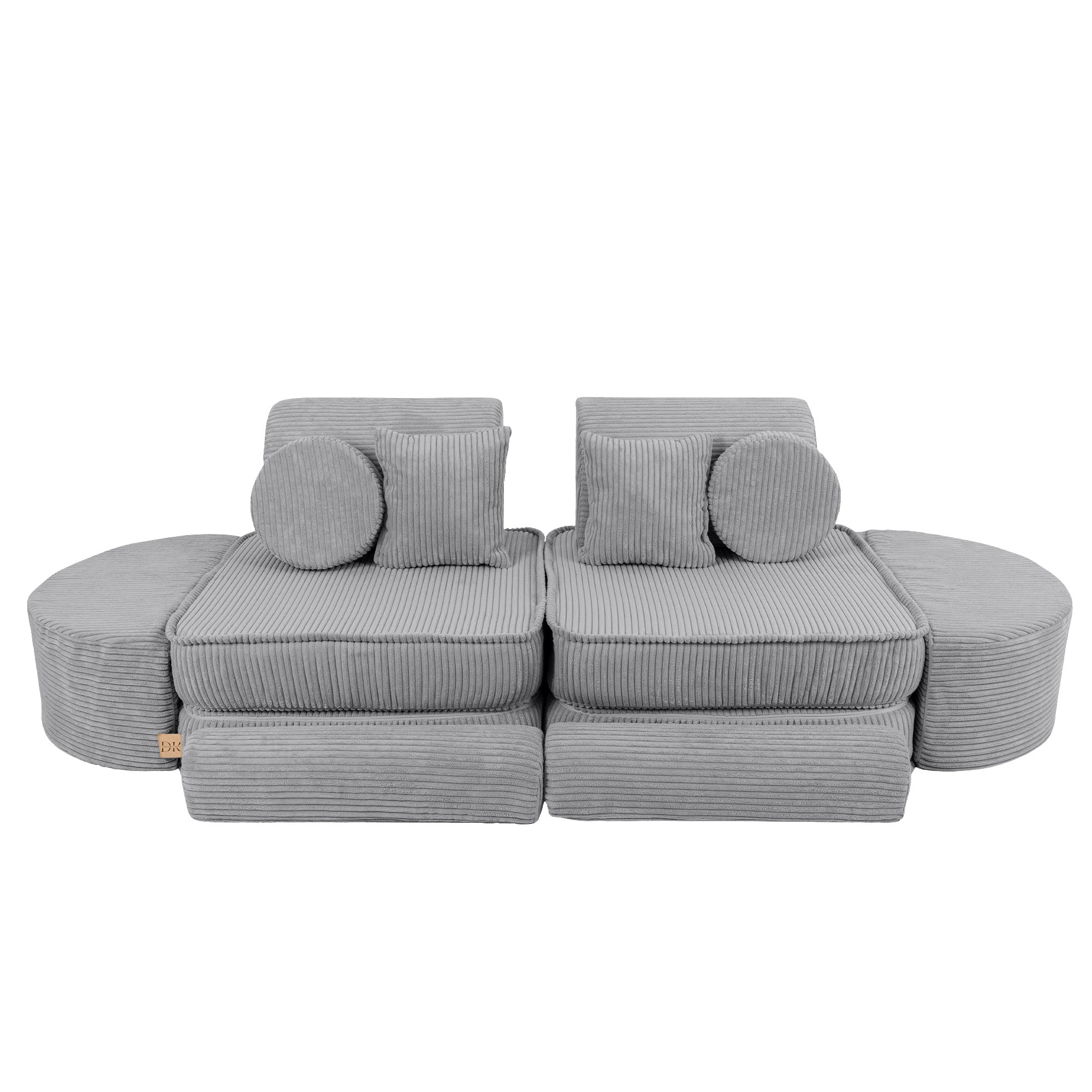 Design4Kids Mini Spielsofa Jewel Cord Max - marble grey