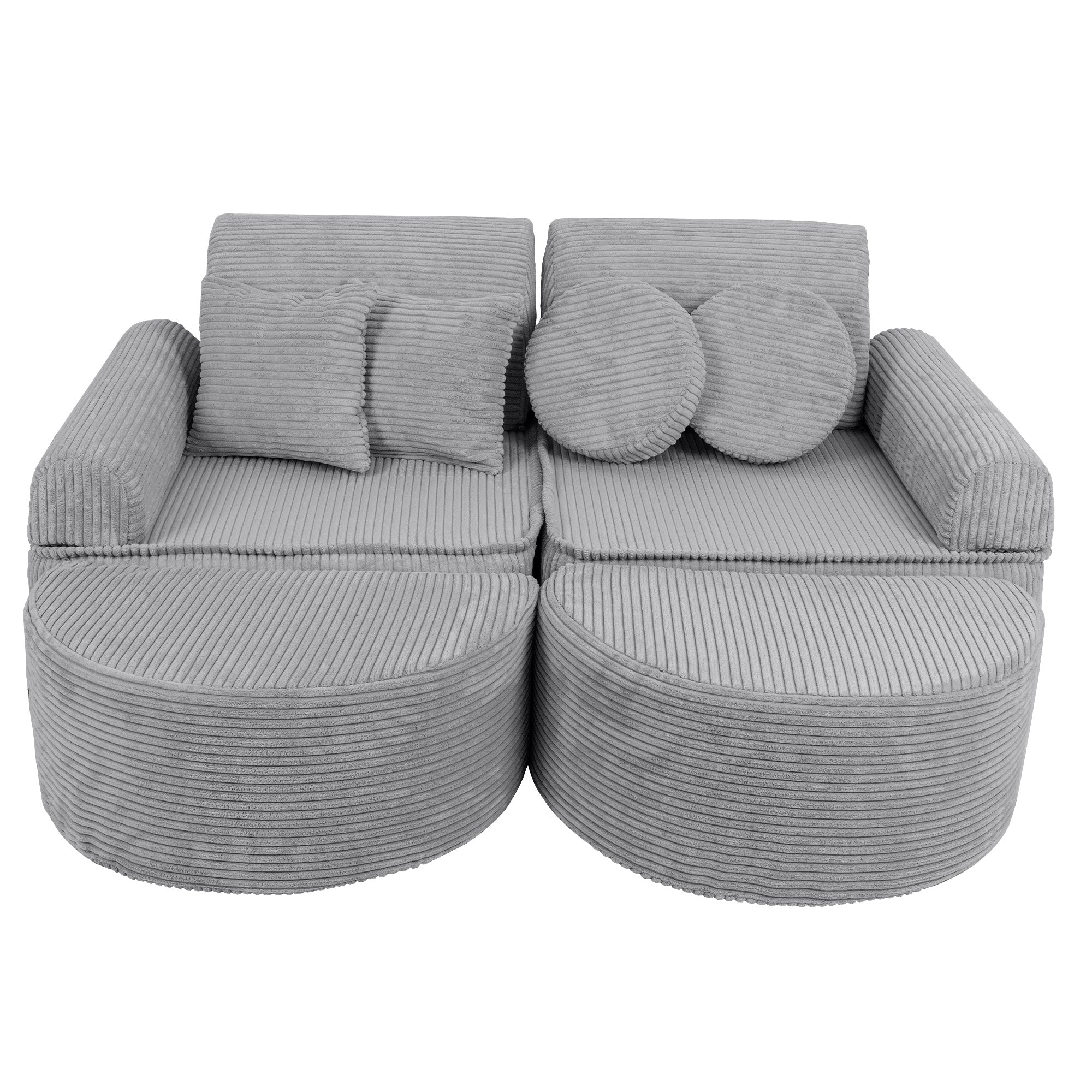 Design4Kids Mini Spielsofa Jewel Cord Max - marble grey