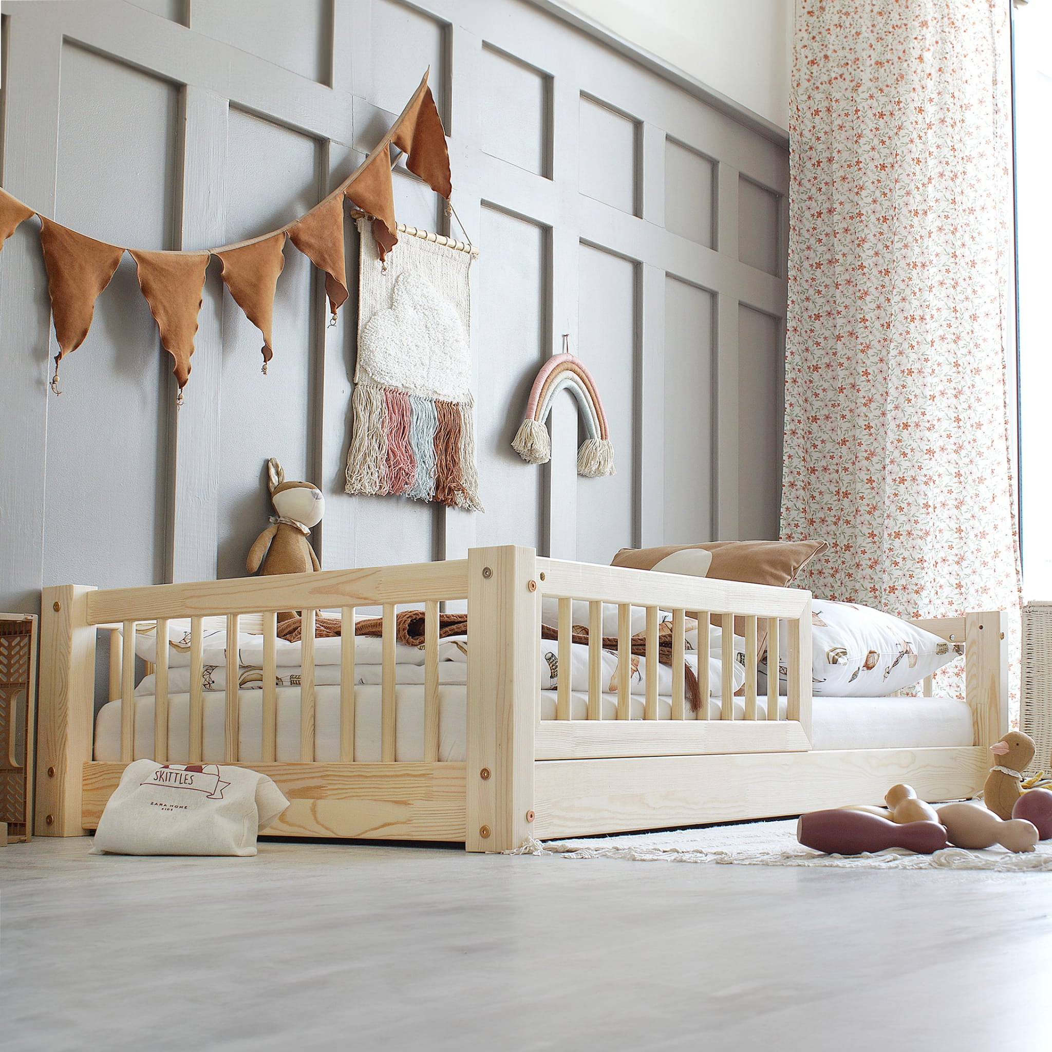 Design4kids Kinderbett Stellina Komfort - 190x90 Natur  (Füsse 1 cm)