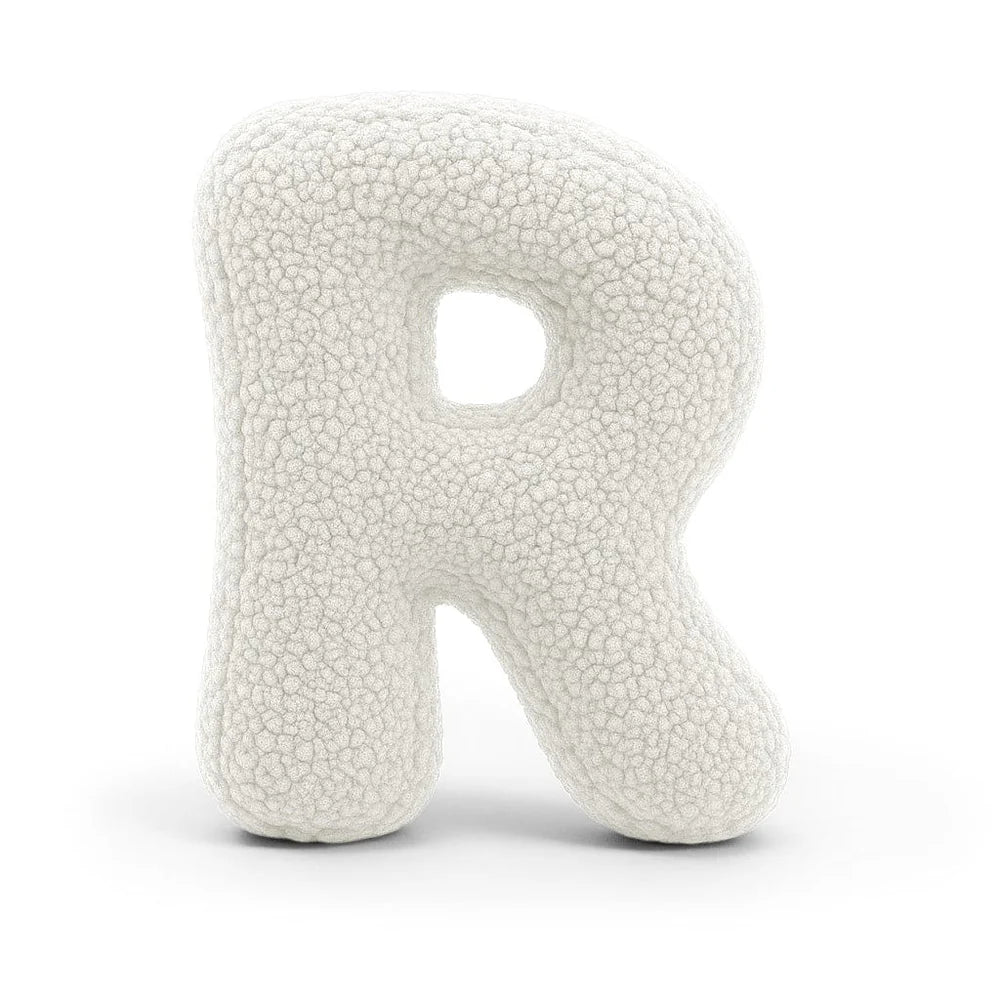 Design4Kids Buchstaben-Kissen Teddy - creme/weiß